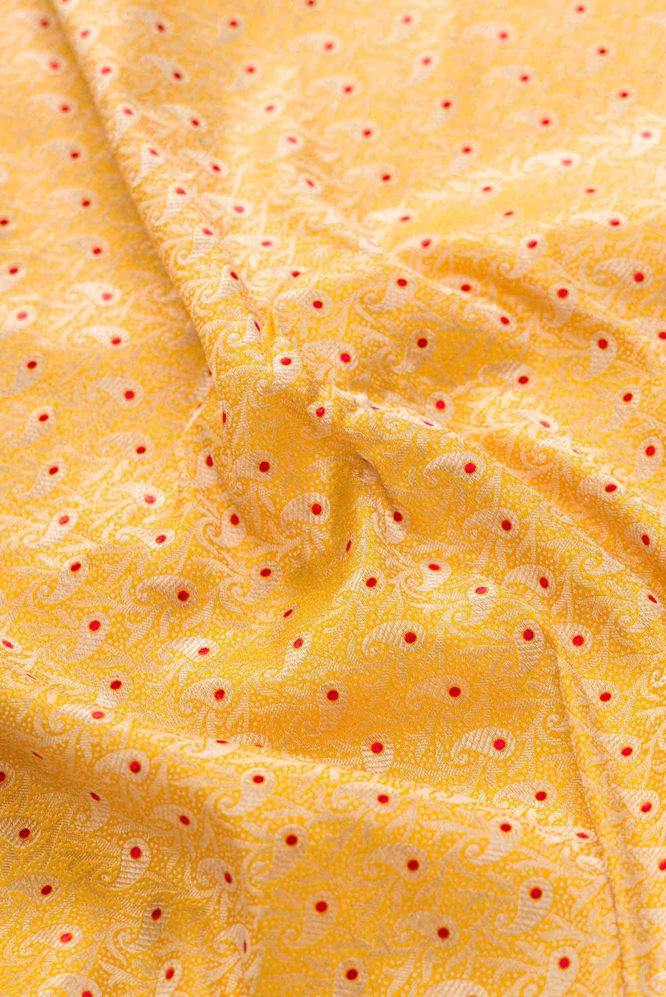 Yellow Banarasi Silk Dress Material