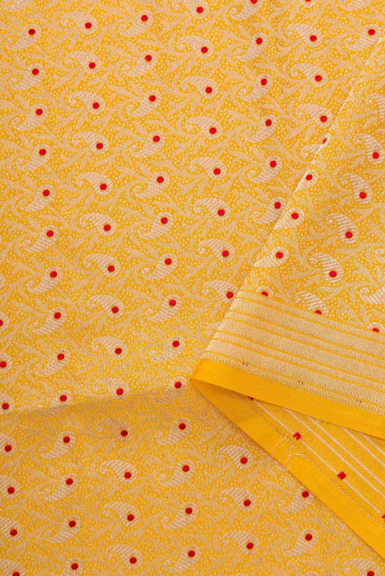 Yellow Banarasi Silk Dress Material