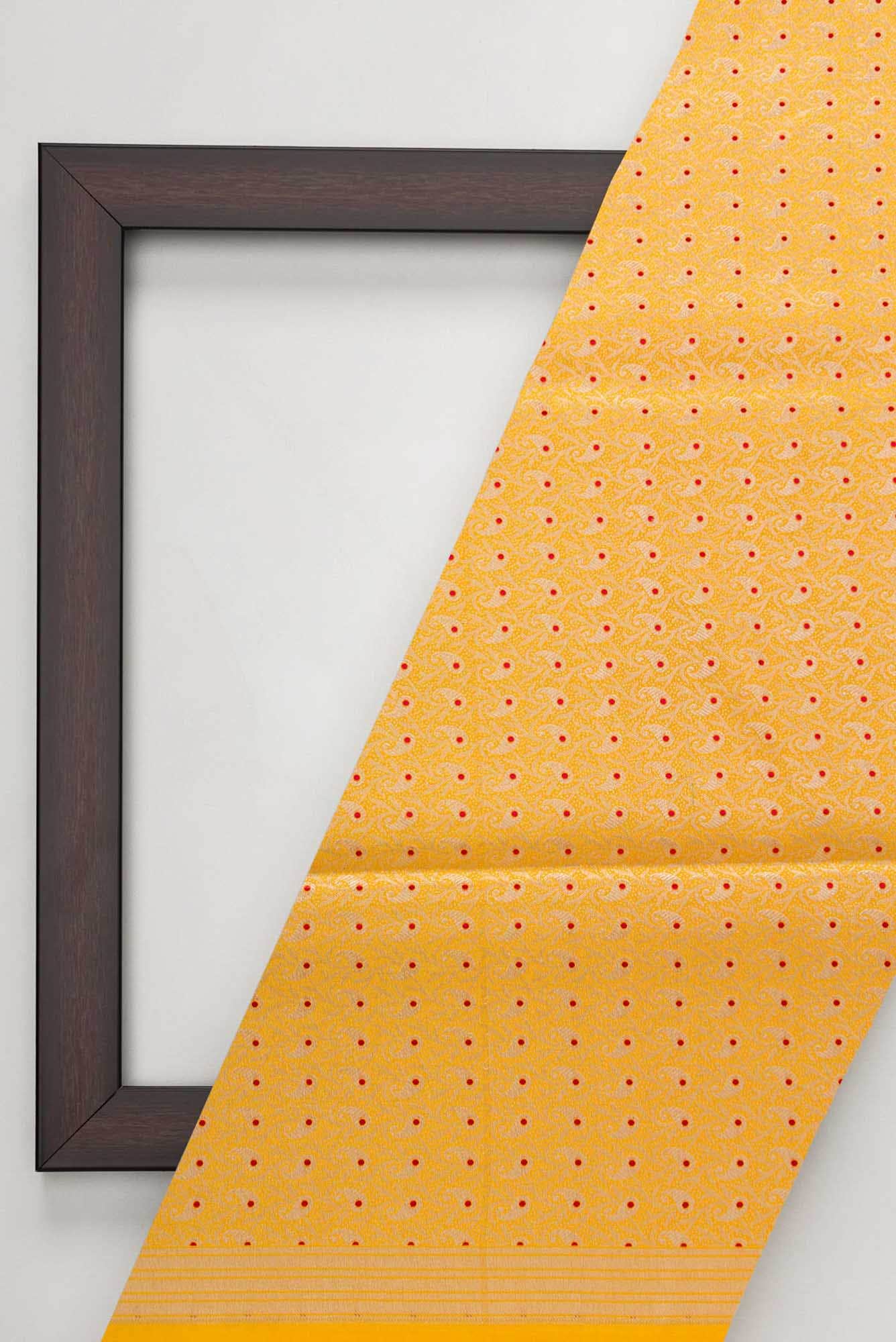 Yellow Banarasi Silk Dress Material