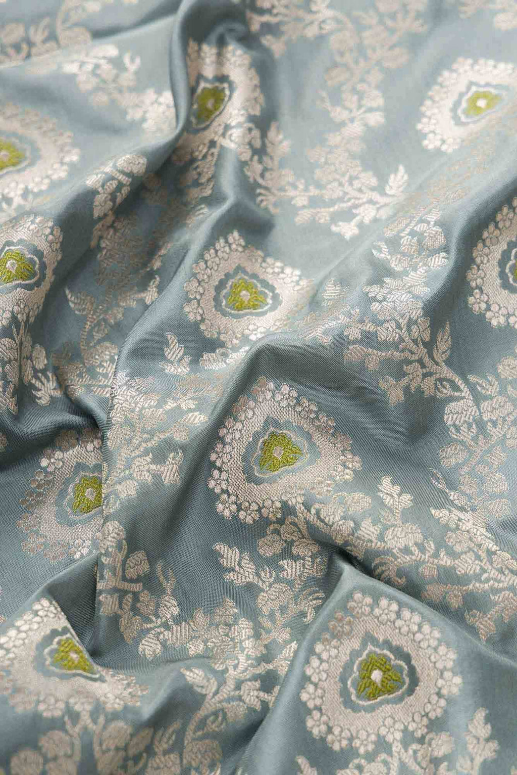 Maya Blue Banarasi Silk Dress Material