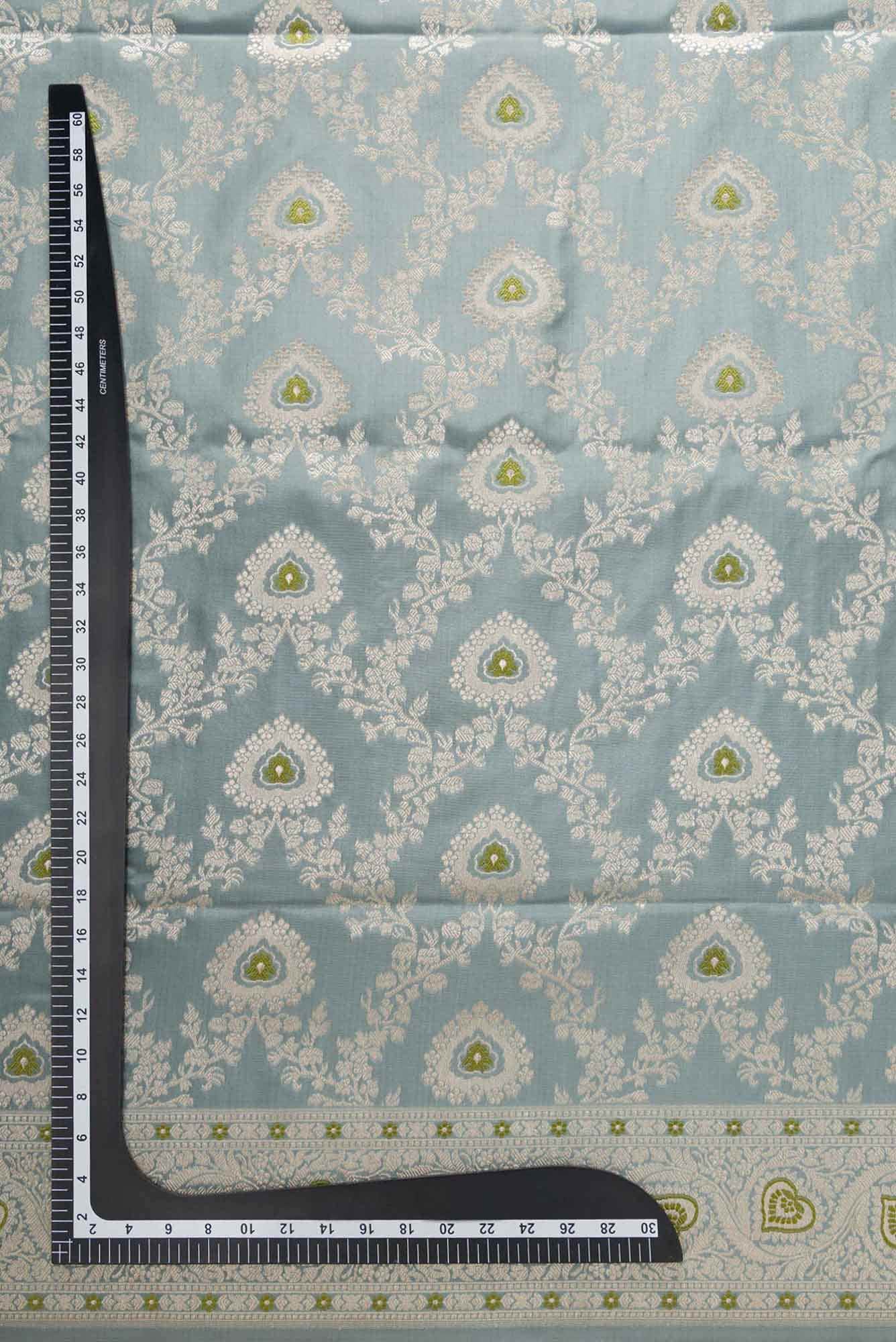 Maya Blue Banarasi Silk Dress Material