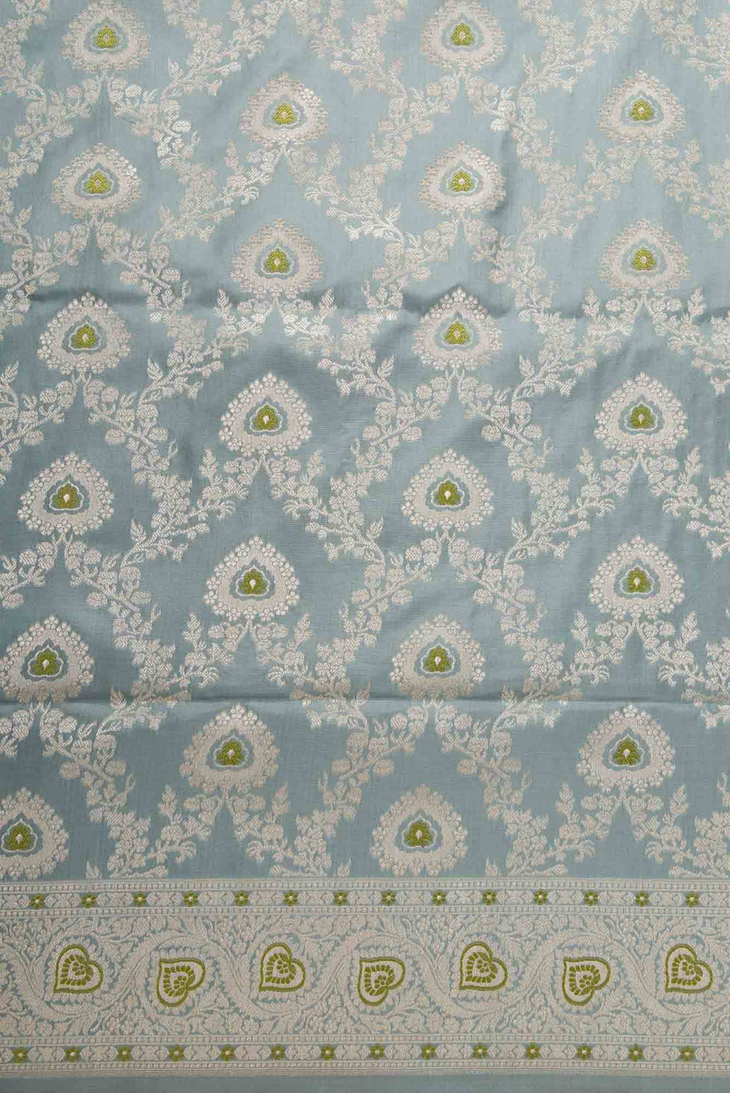 Maya Blue Banarasi Silk Dress Material