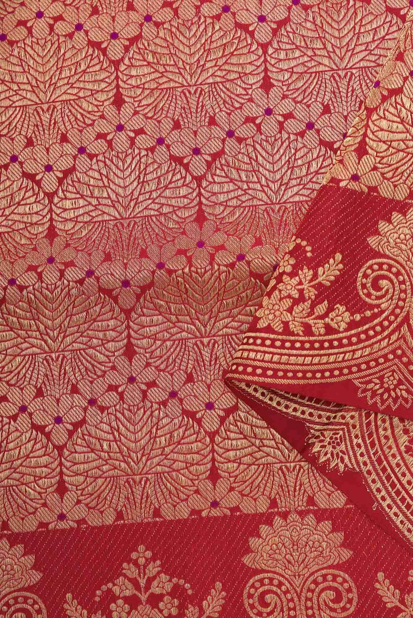 Maroon Banarasi Silk Dress Material
