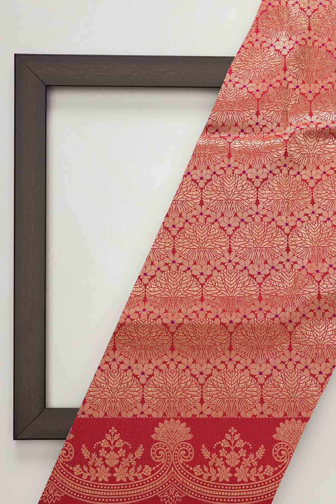 Maroon Banarasi Silk Dress Material