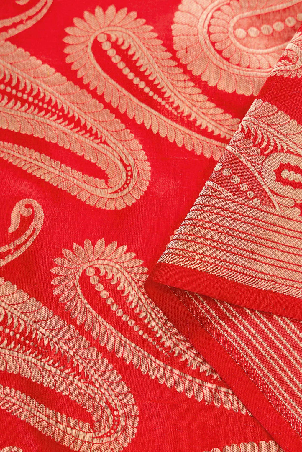 Orange Banarasi Silk Dress Material