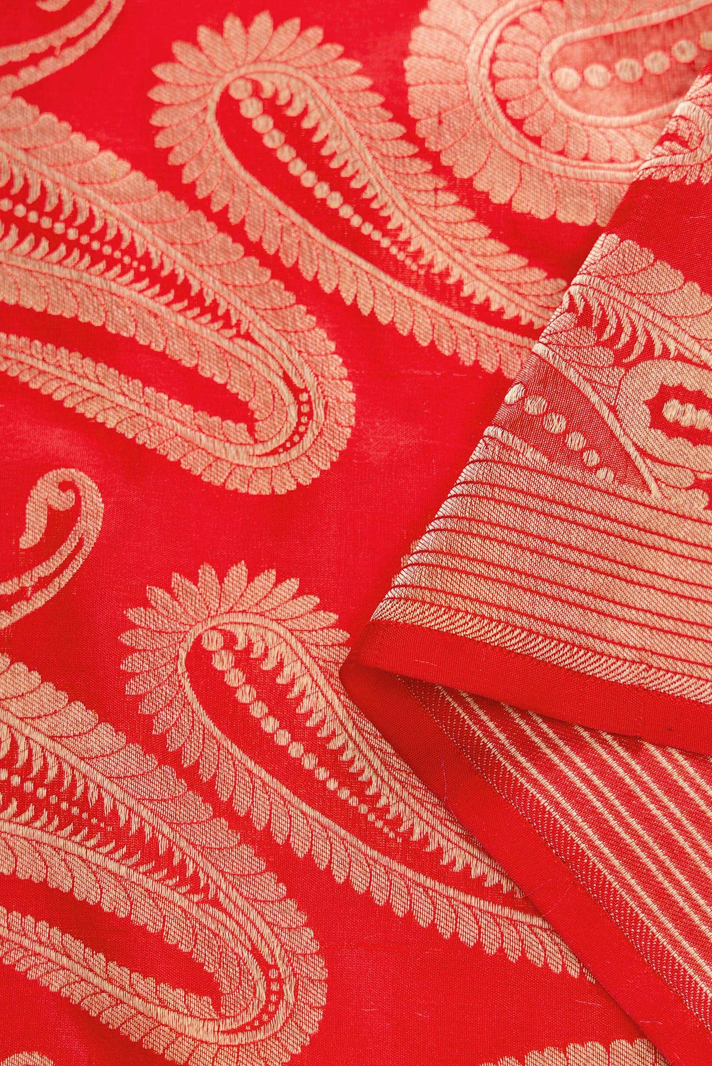 Orange Banarasi Silk Dress Material