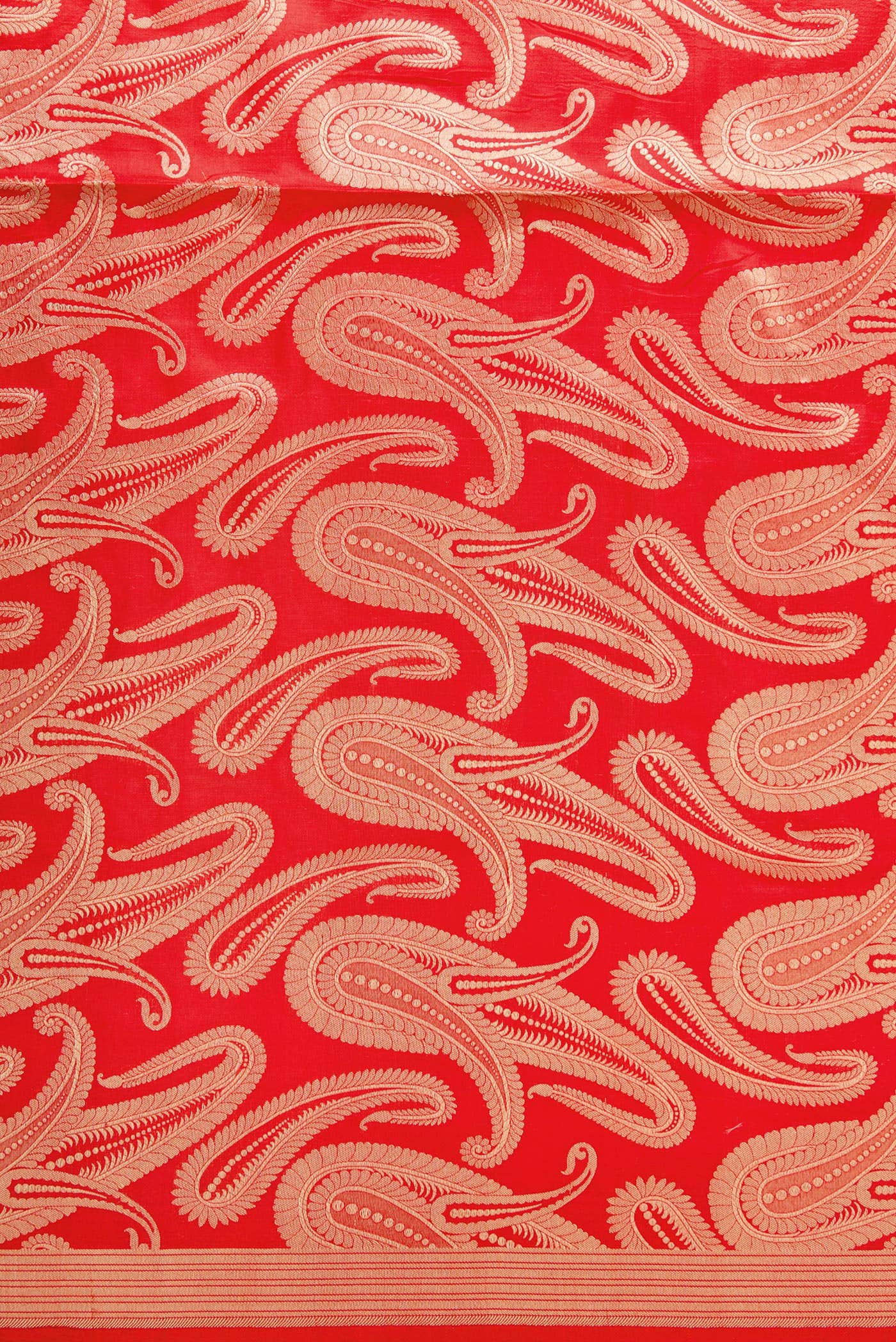 Orange Banarasi Silk Dress Material