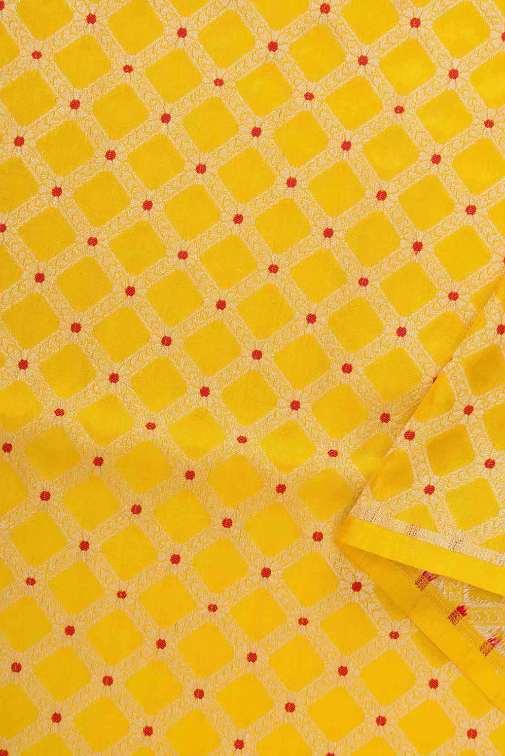 Yellow Banarasi Silk Dress Material