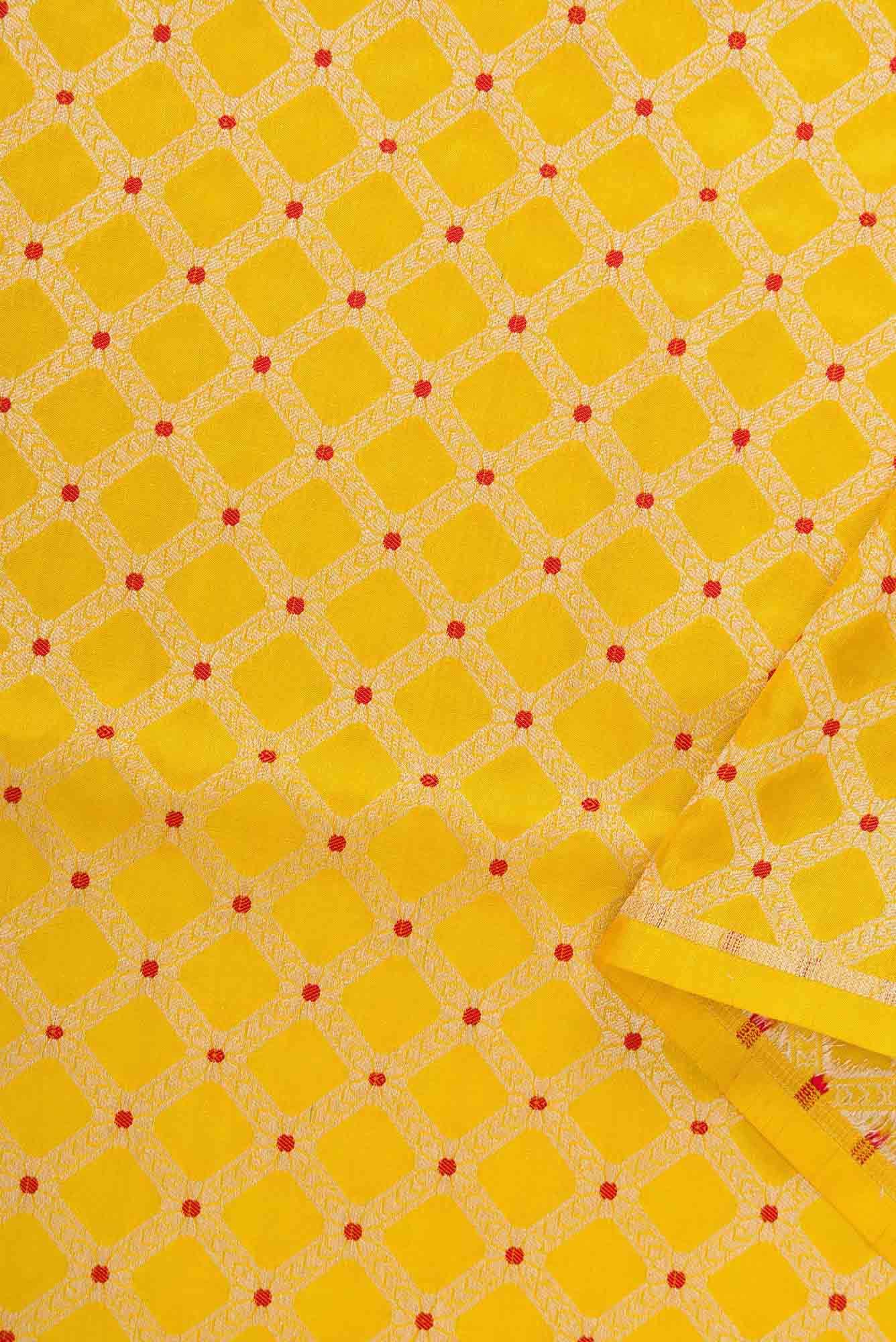 Yellow Banarasi Silk Dress Material