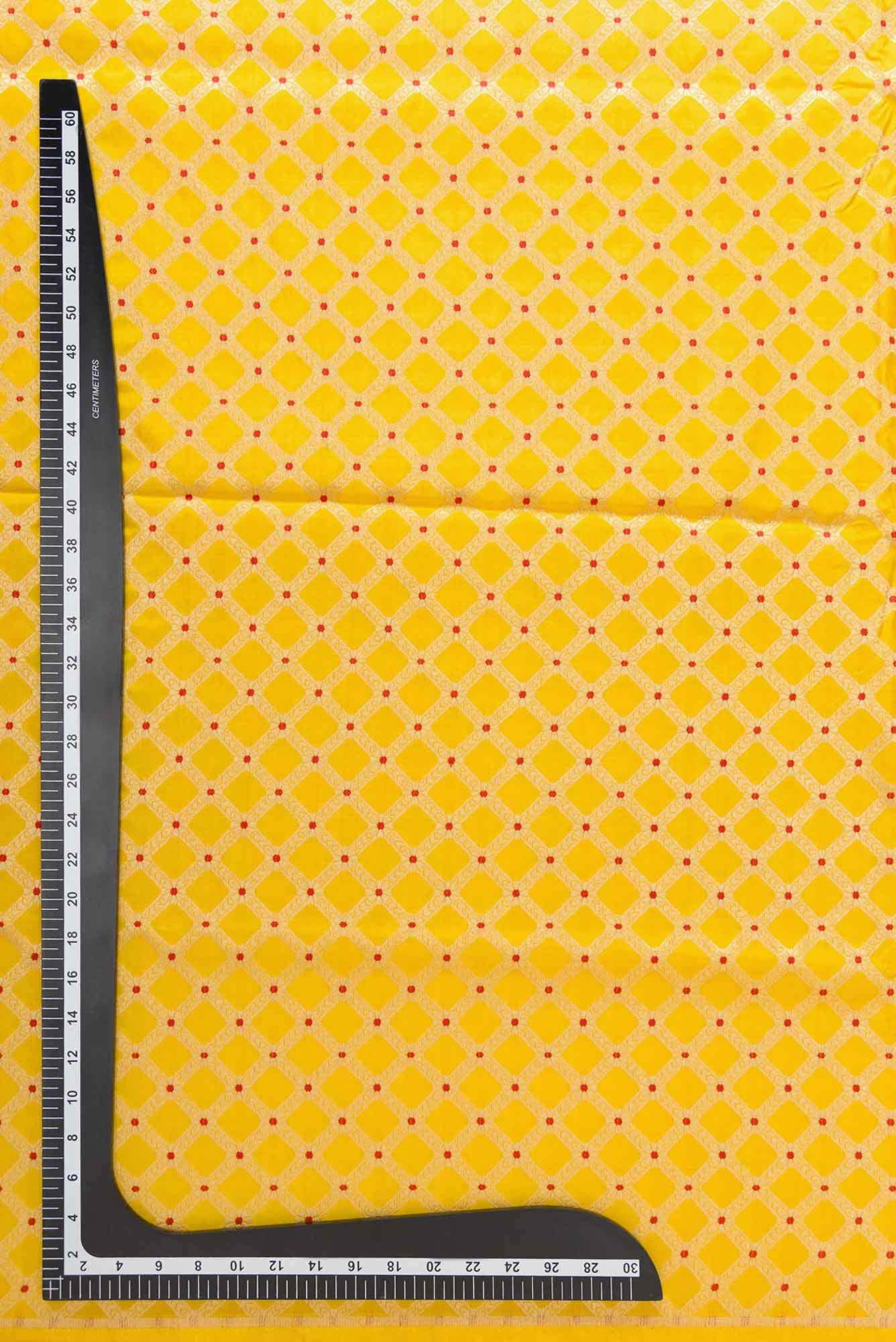 Yellow Banarasi Silk Dress Material