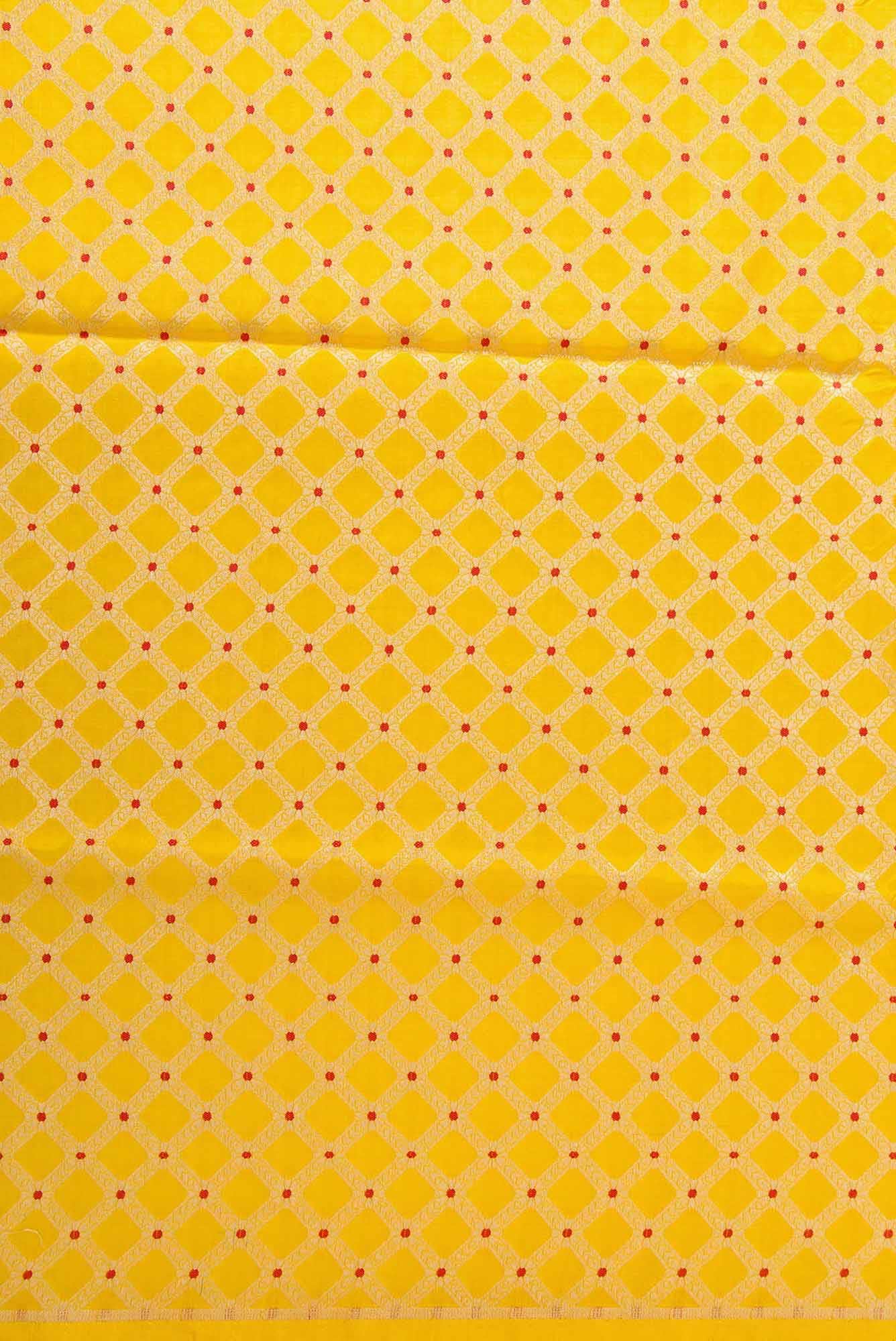 Yellow Banarasi Silk Dress Material