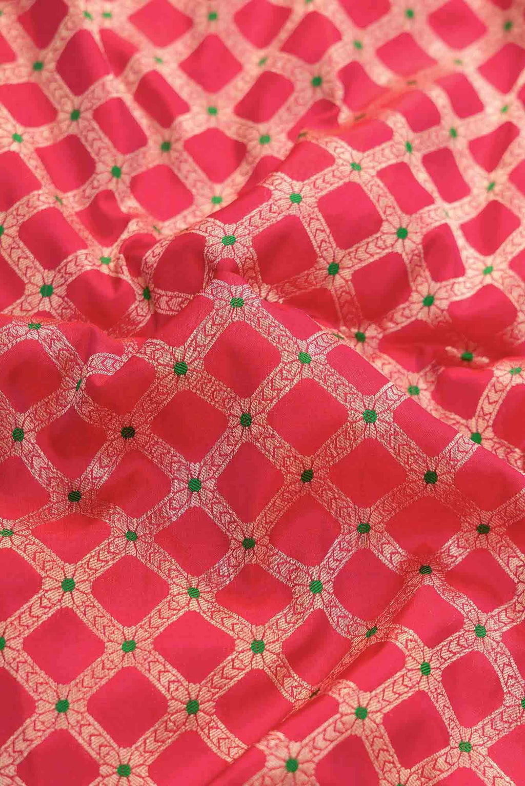 Dark Pink Banarasi Silk Dress Material