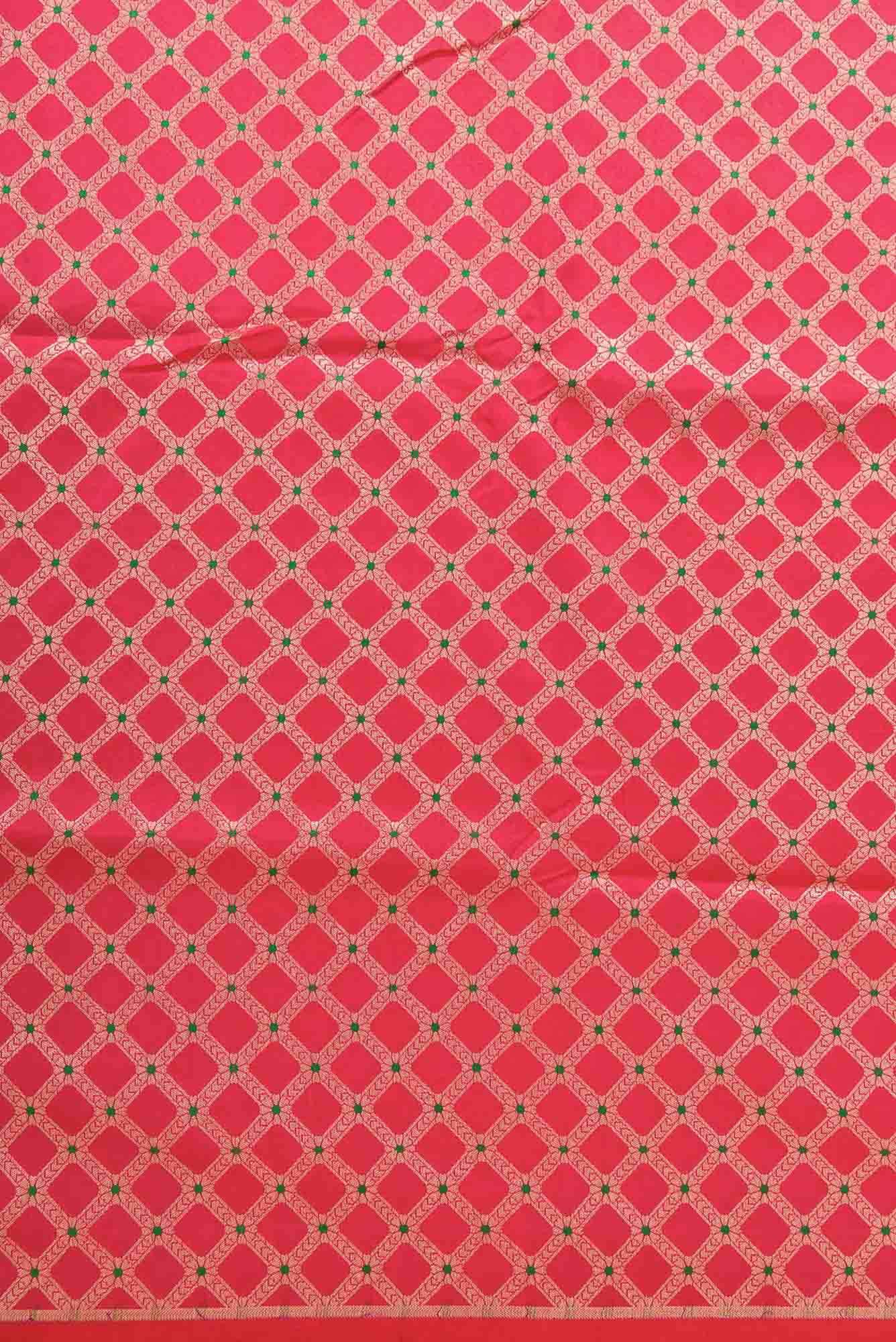 Dark Pink Banarasi Silk Dress Material