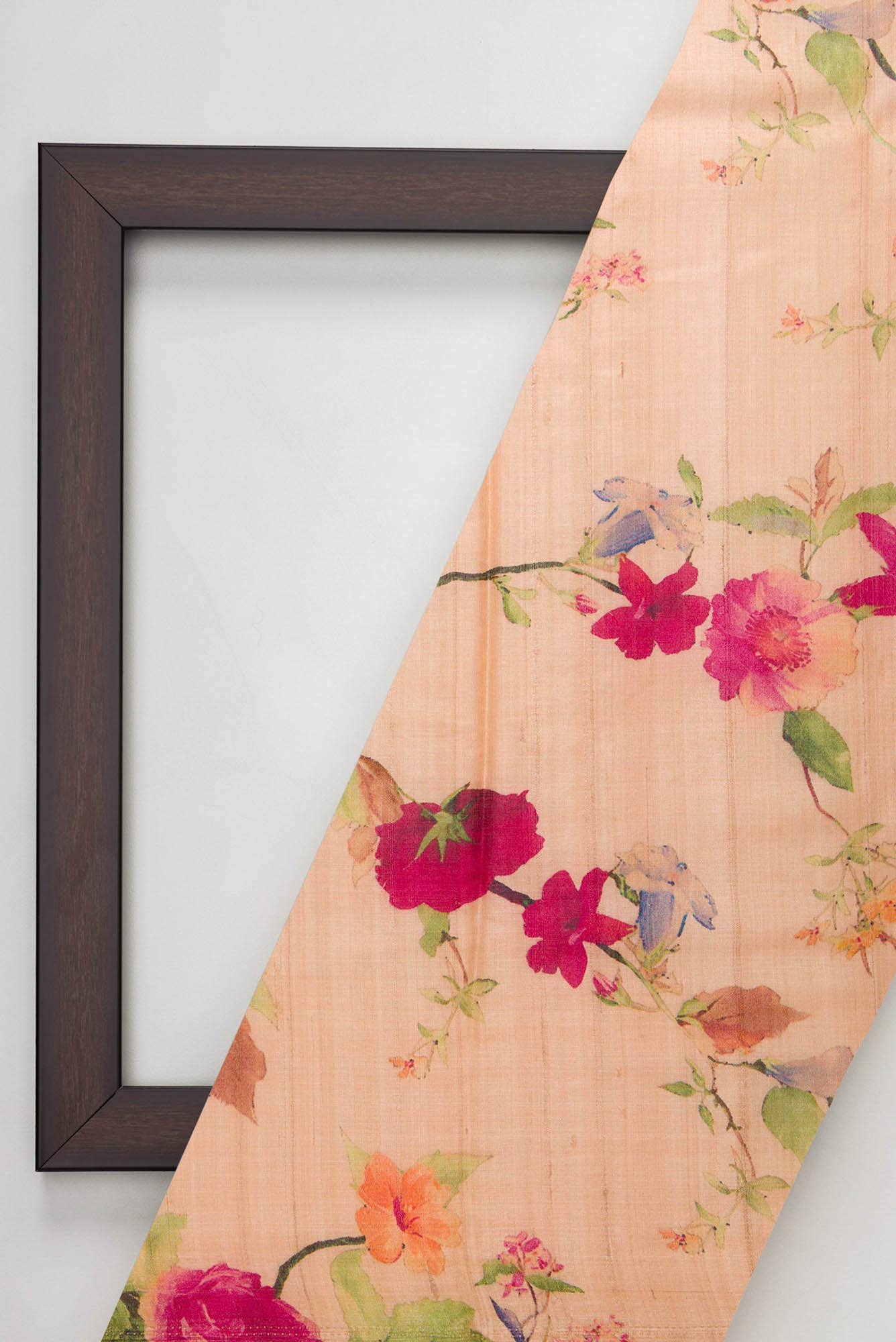 Golden Peach Tussar Silk Dress Material