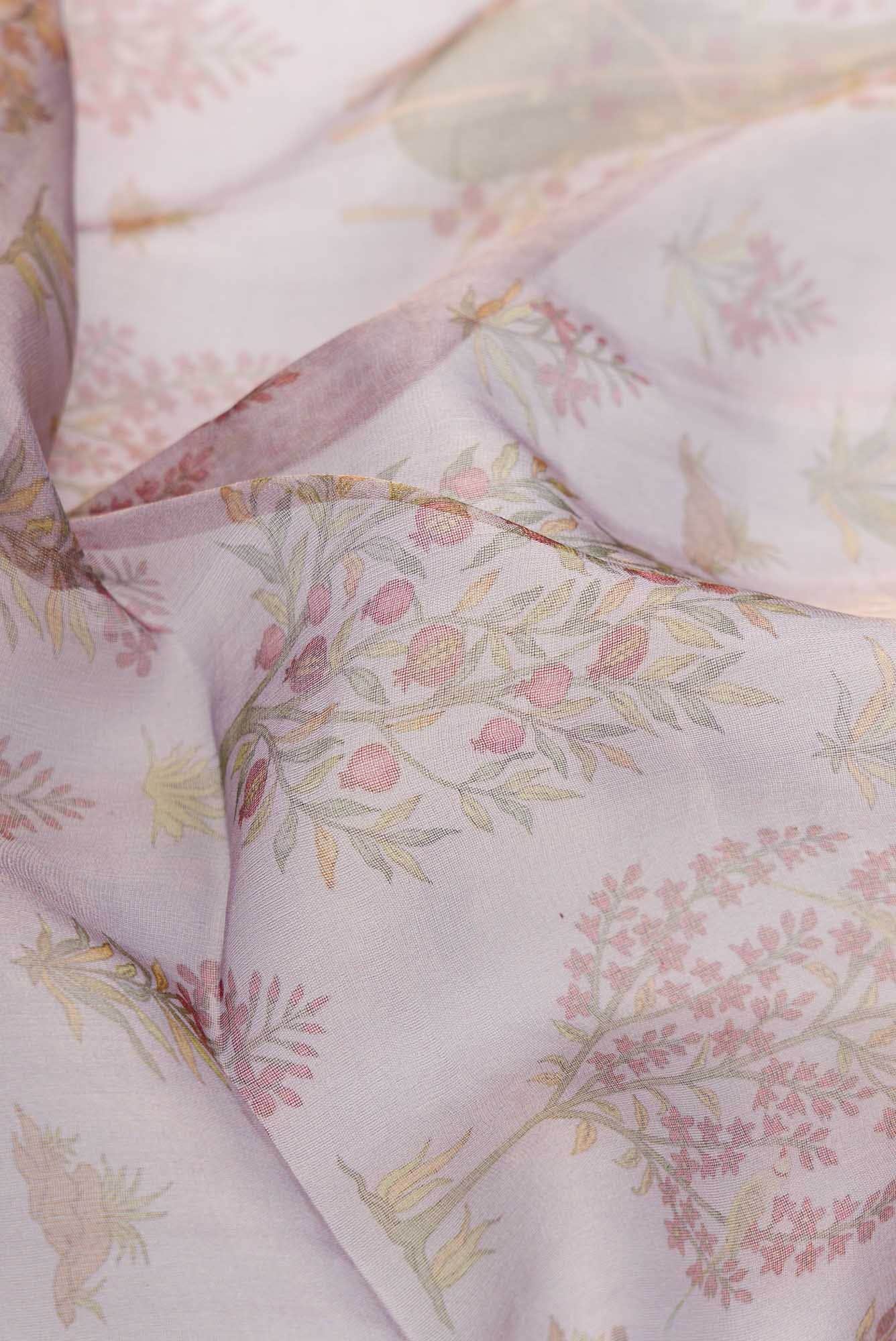 Lavender Organza Silk Dress Material