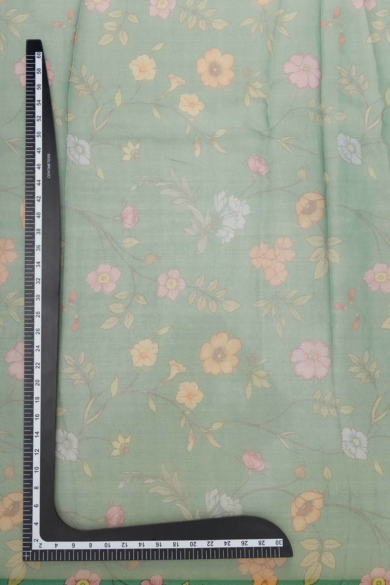 Green Organza Silk Dress Material