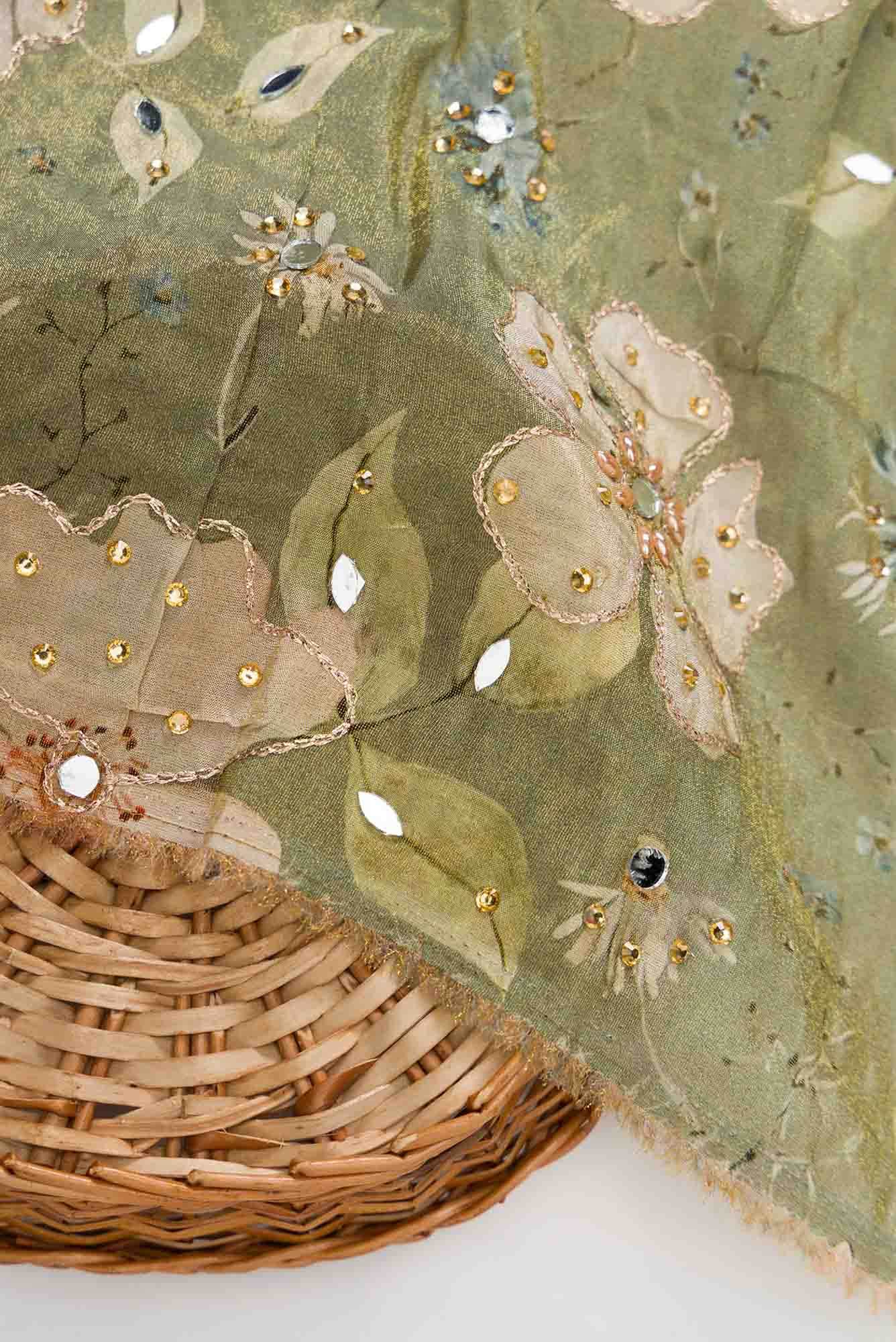 Green Georgette Dress Material