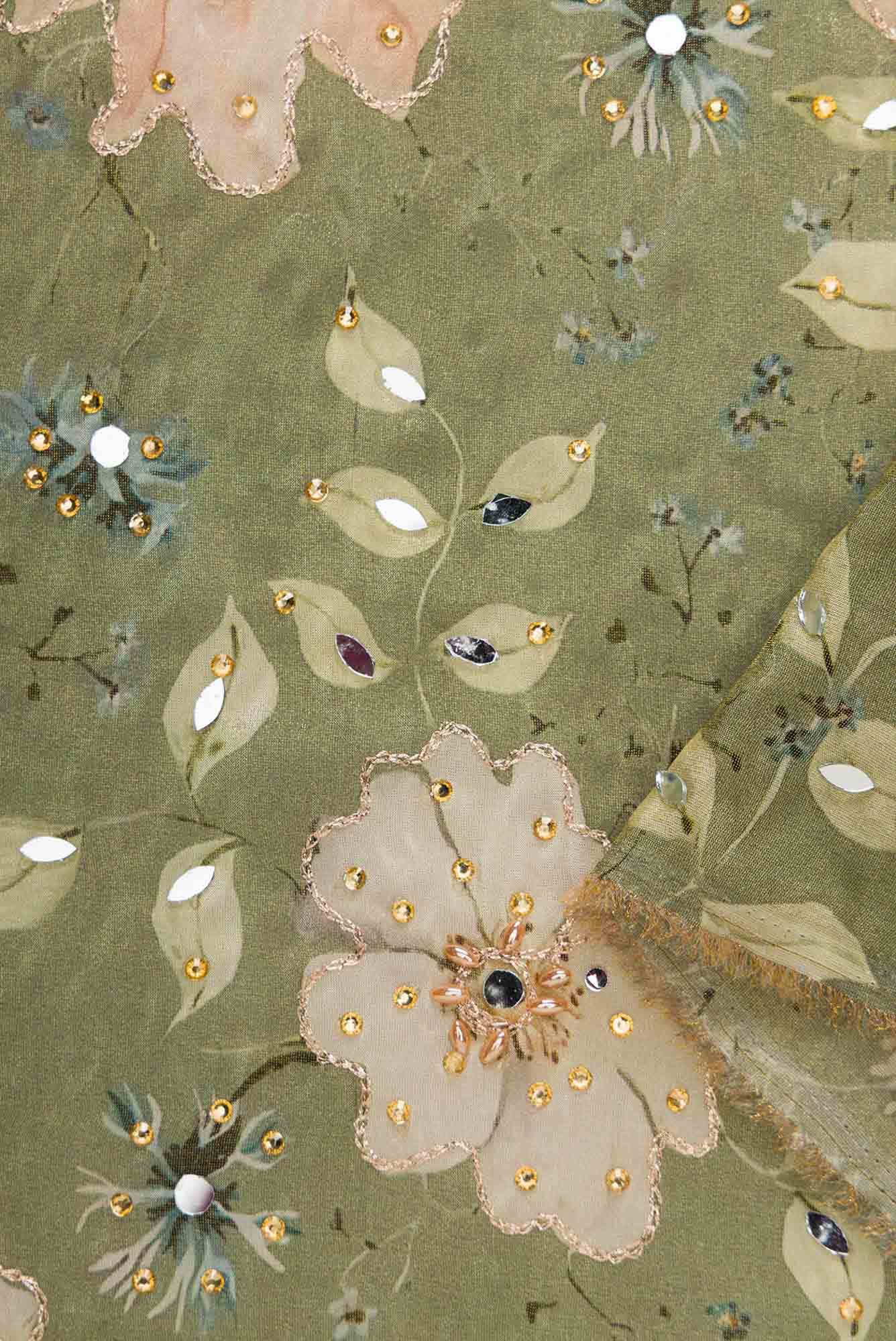 Green Georgette Dress Material
