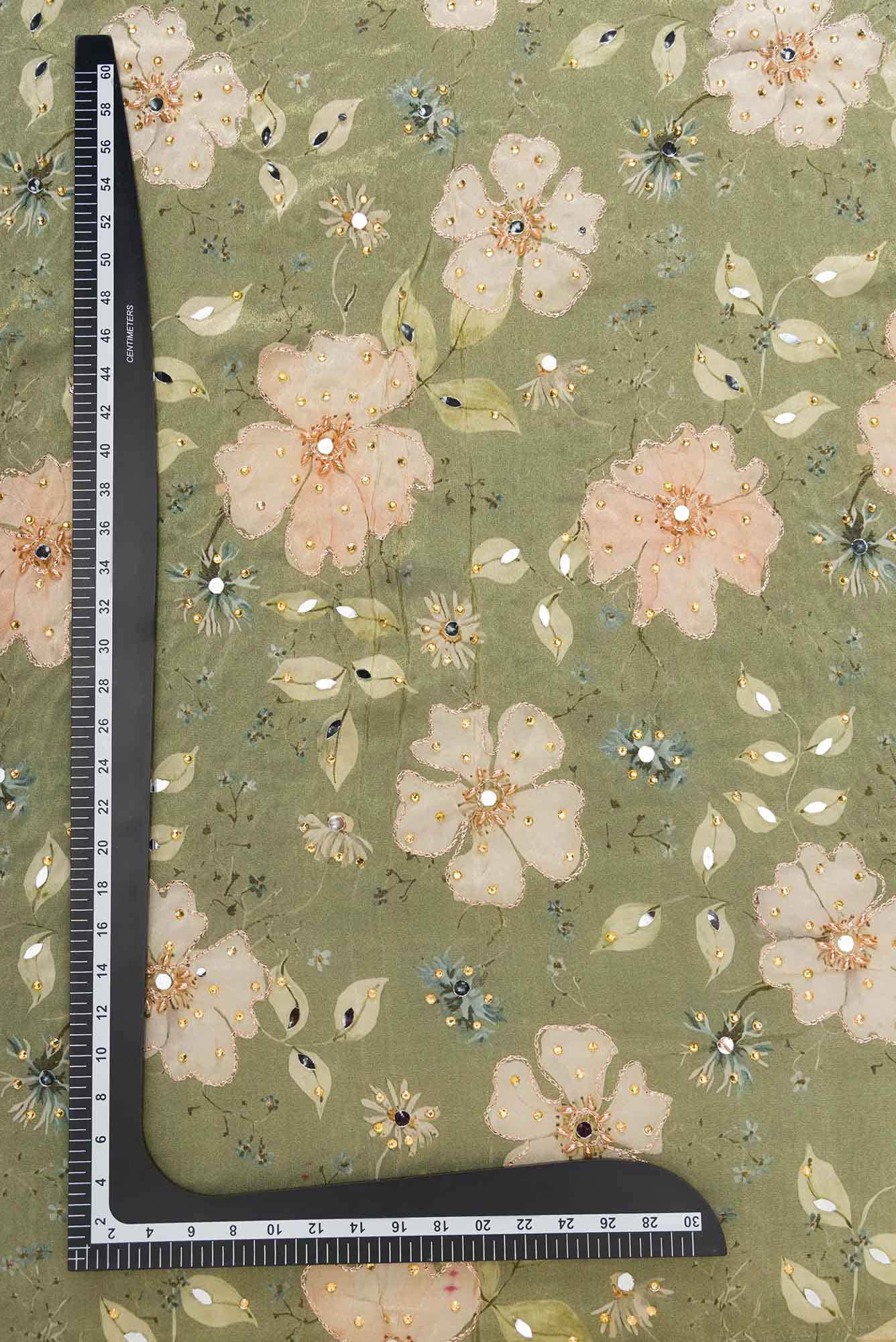 Green Georgette Dress Material