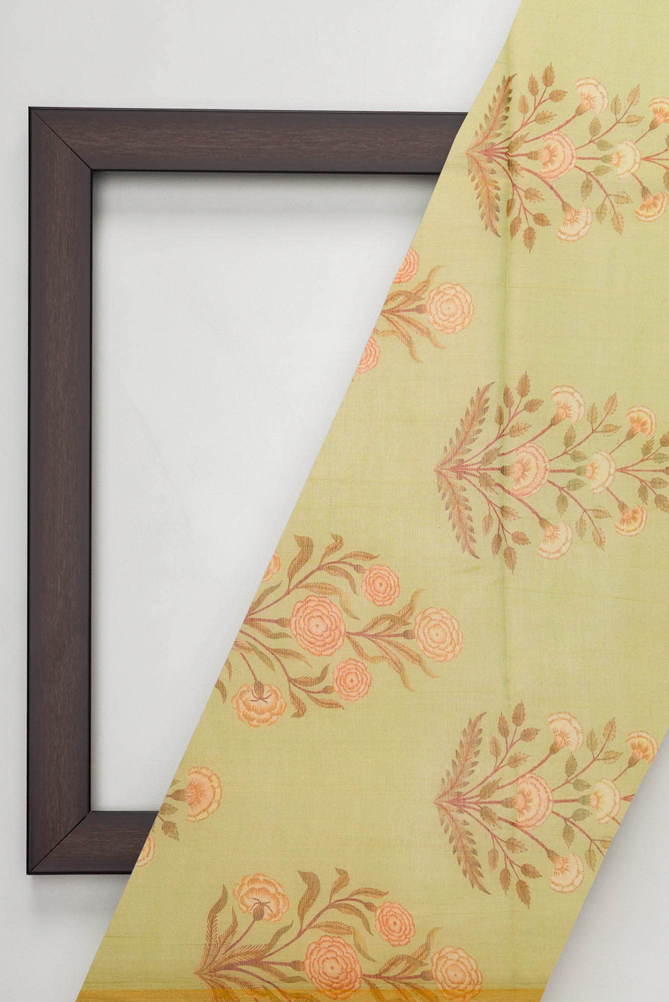 Pista Green Chanderi Tissue Silk Dress Material