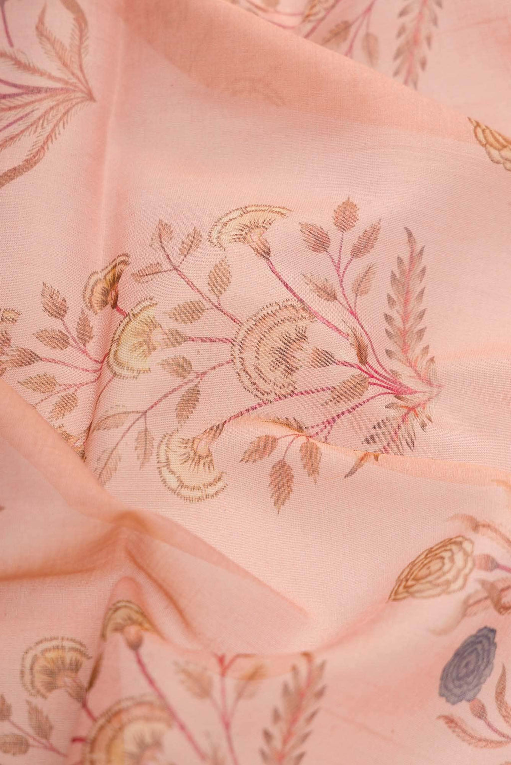 Golden Peach Chanderi Tissue Silk Dress Material