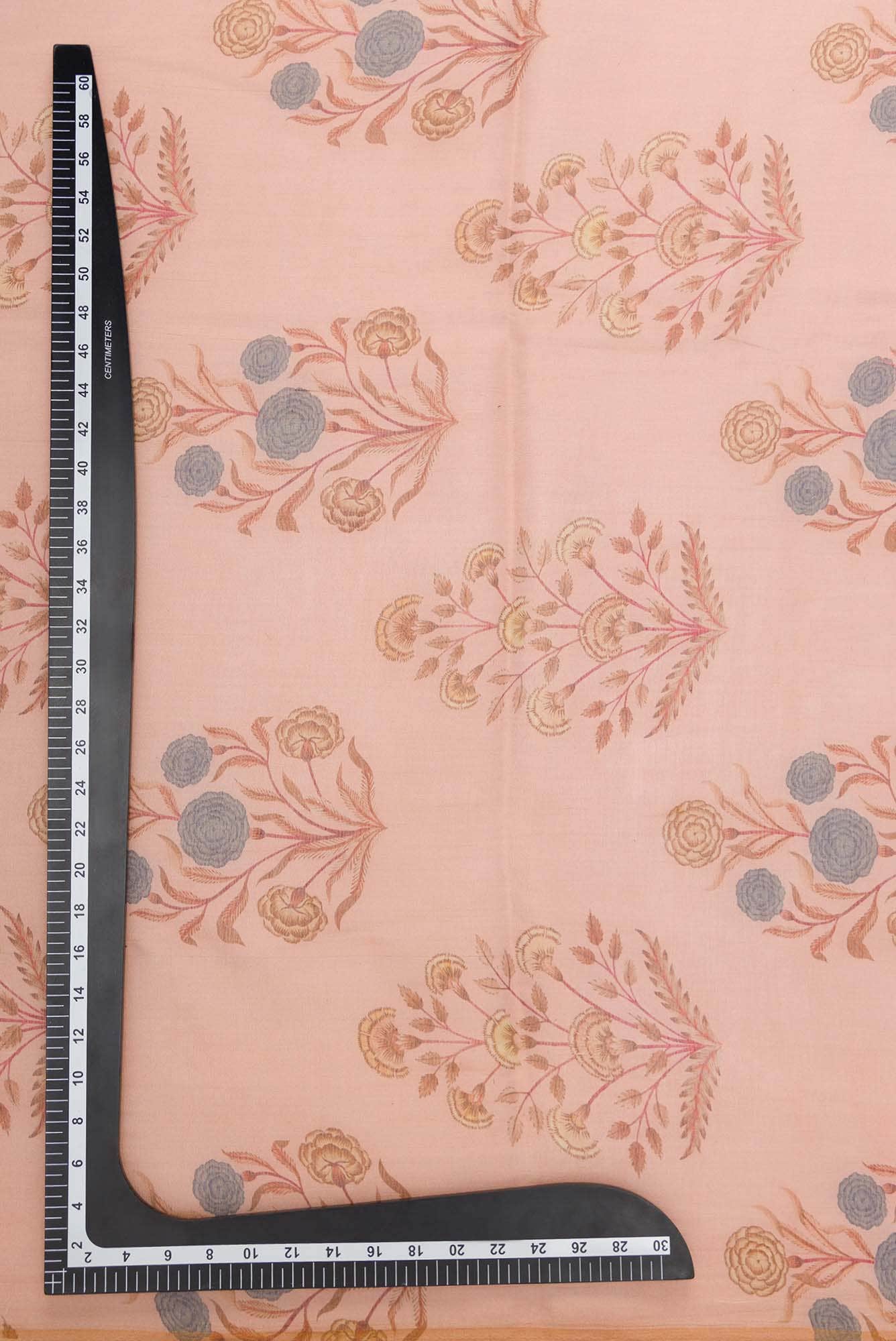 Golden Peach Chanderi Tissue Silk Dress Material