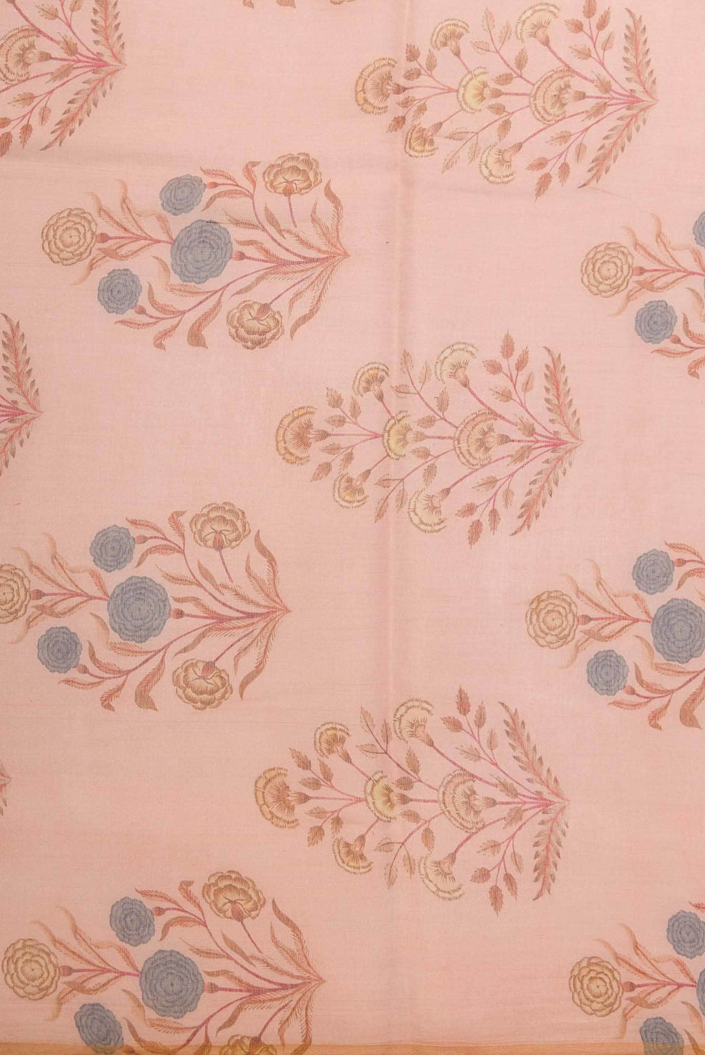 Golden Peach Chanderi Tissue Silk Dress Material