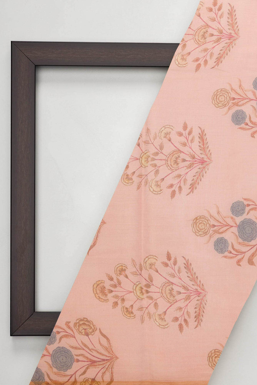Golden Peach Chanderi Tissue Silk Dress Material