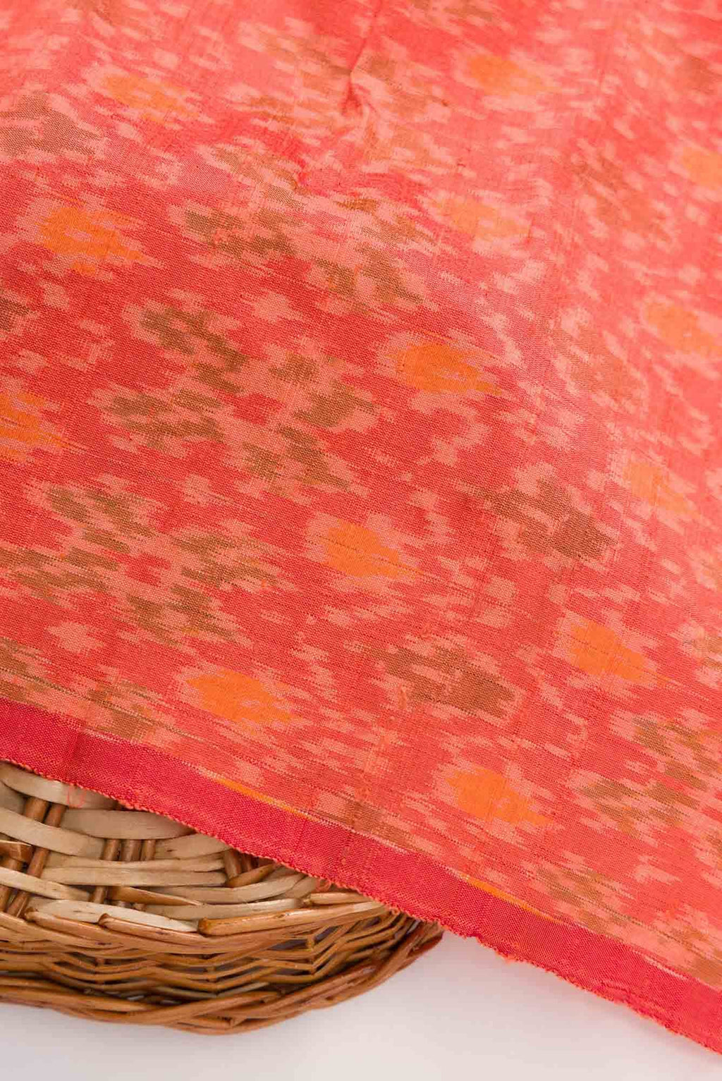 Orange Raw Silk Dress Material