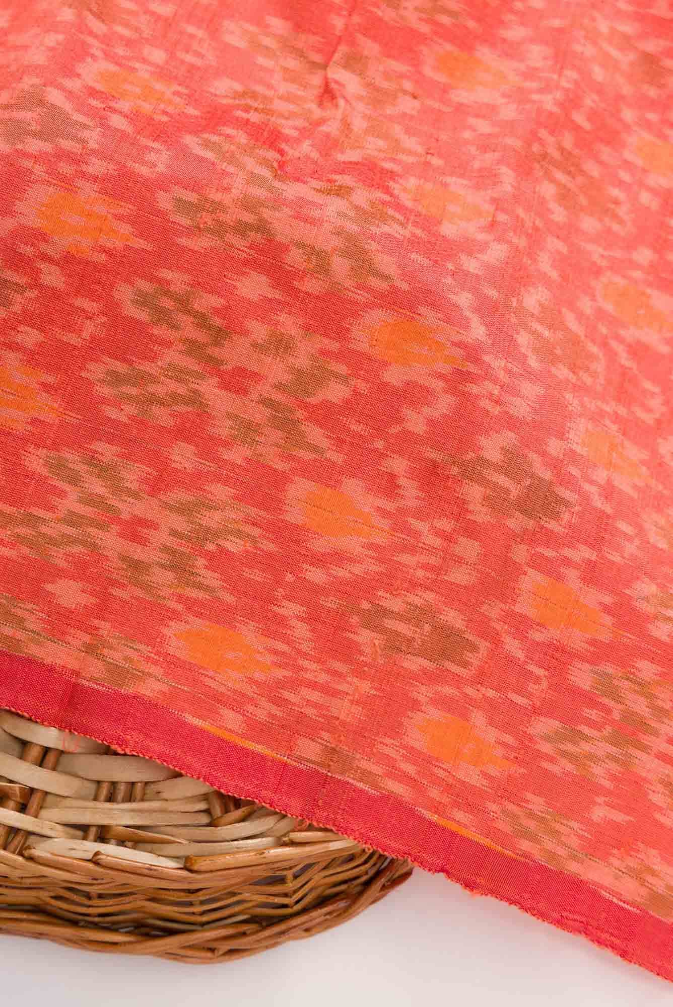 Orange Raw Silk Dress Material