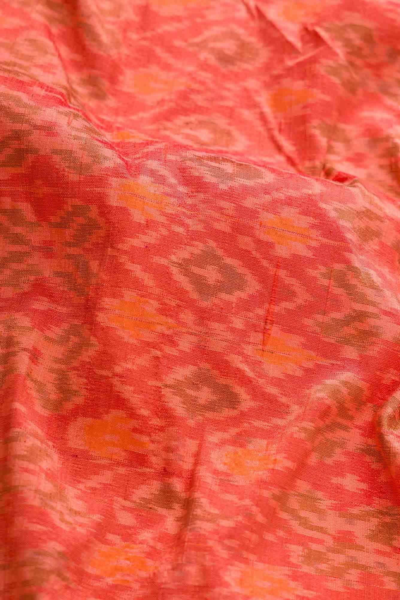 Orange Raw Silk Dress Material