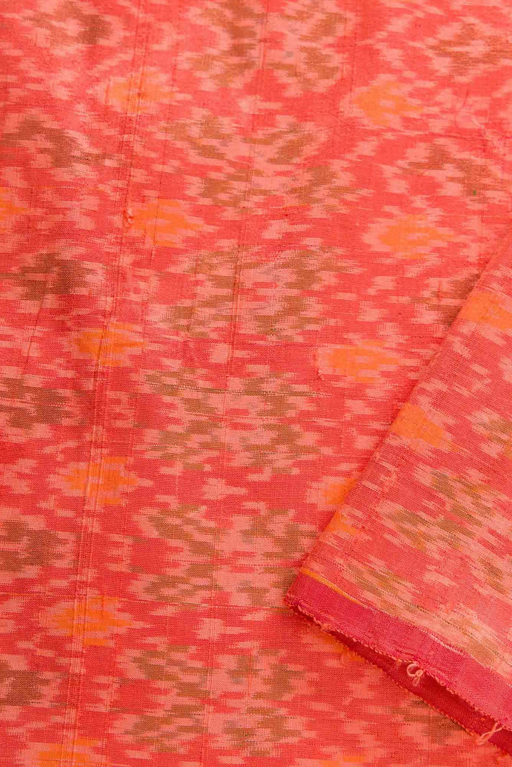 Orange Raw Silk Dress Material