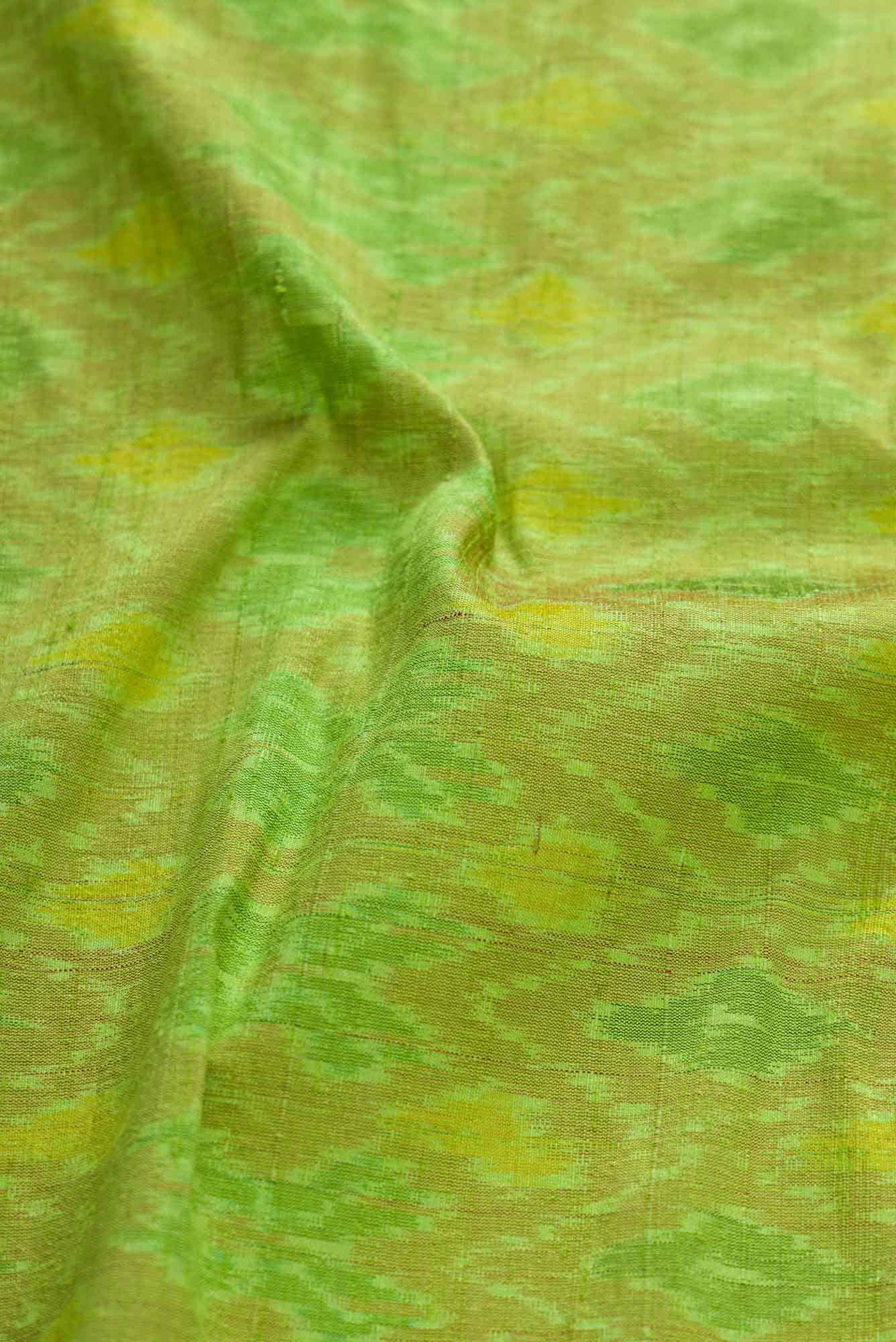Parrot Green Raw Silk Dress Material