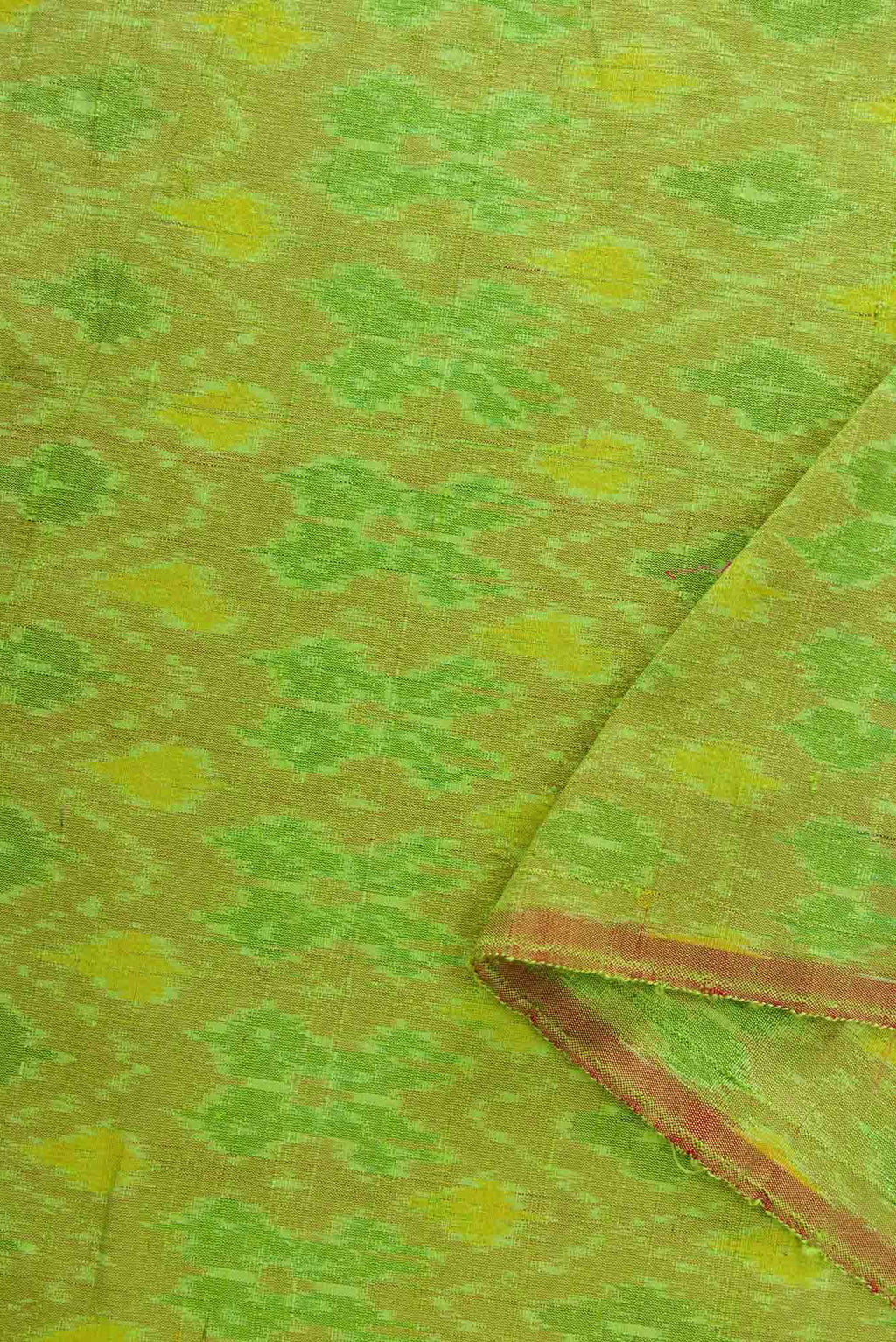 Parrot Green Raw Silk Dress Material