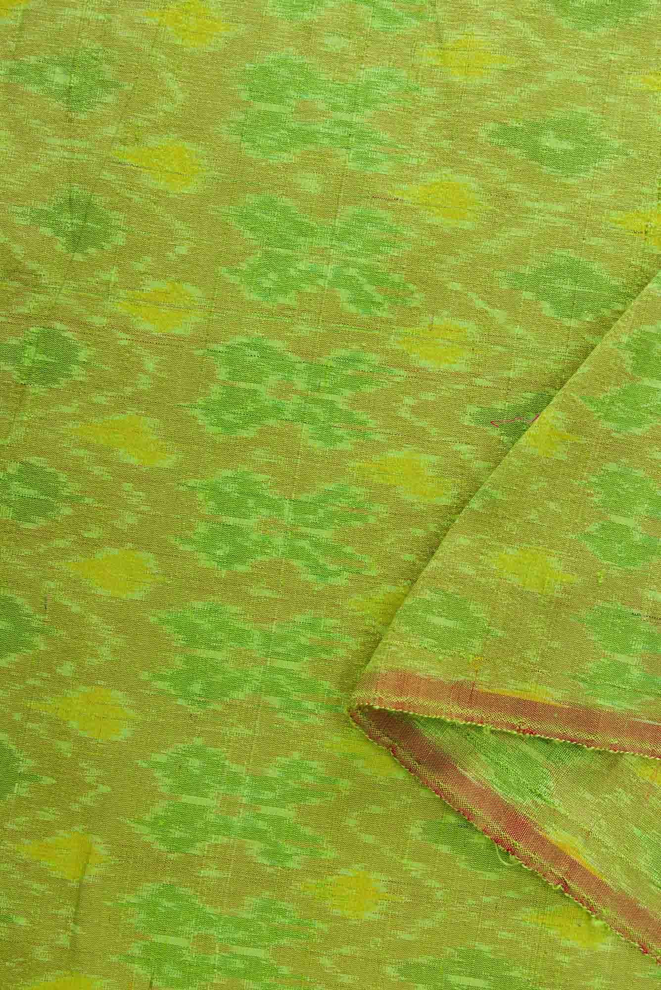 Parrot Green Raw Silk Dress Material