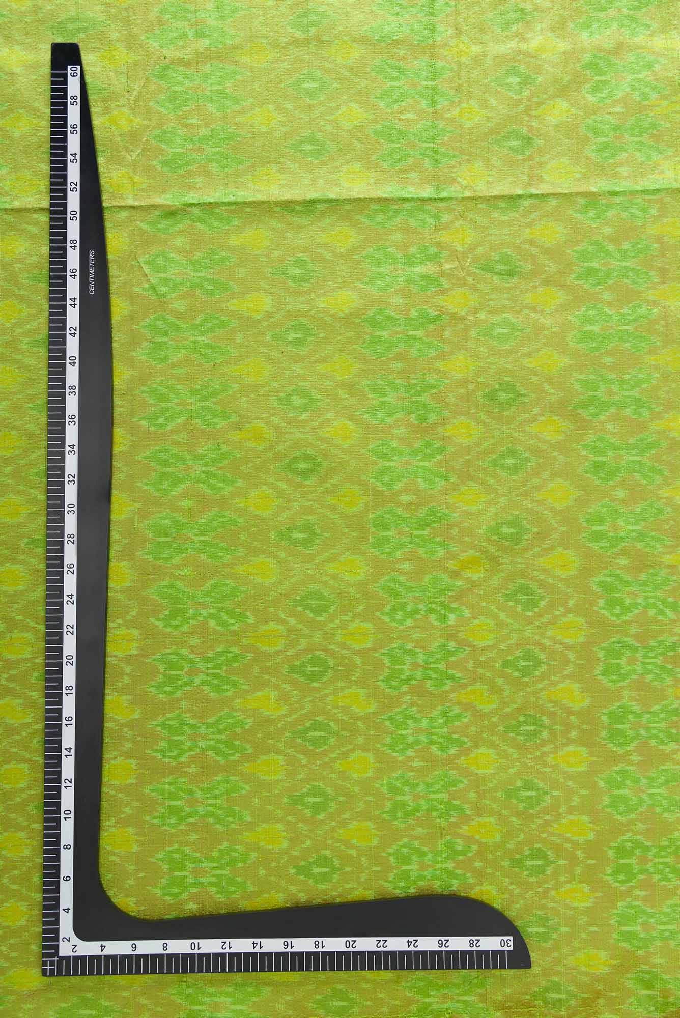 Parrot Green Raw Silk Dress Material