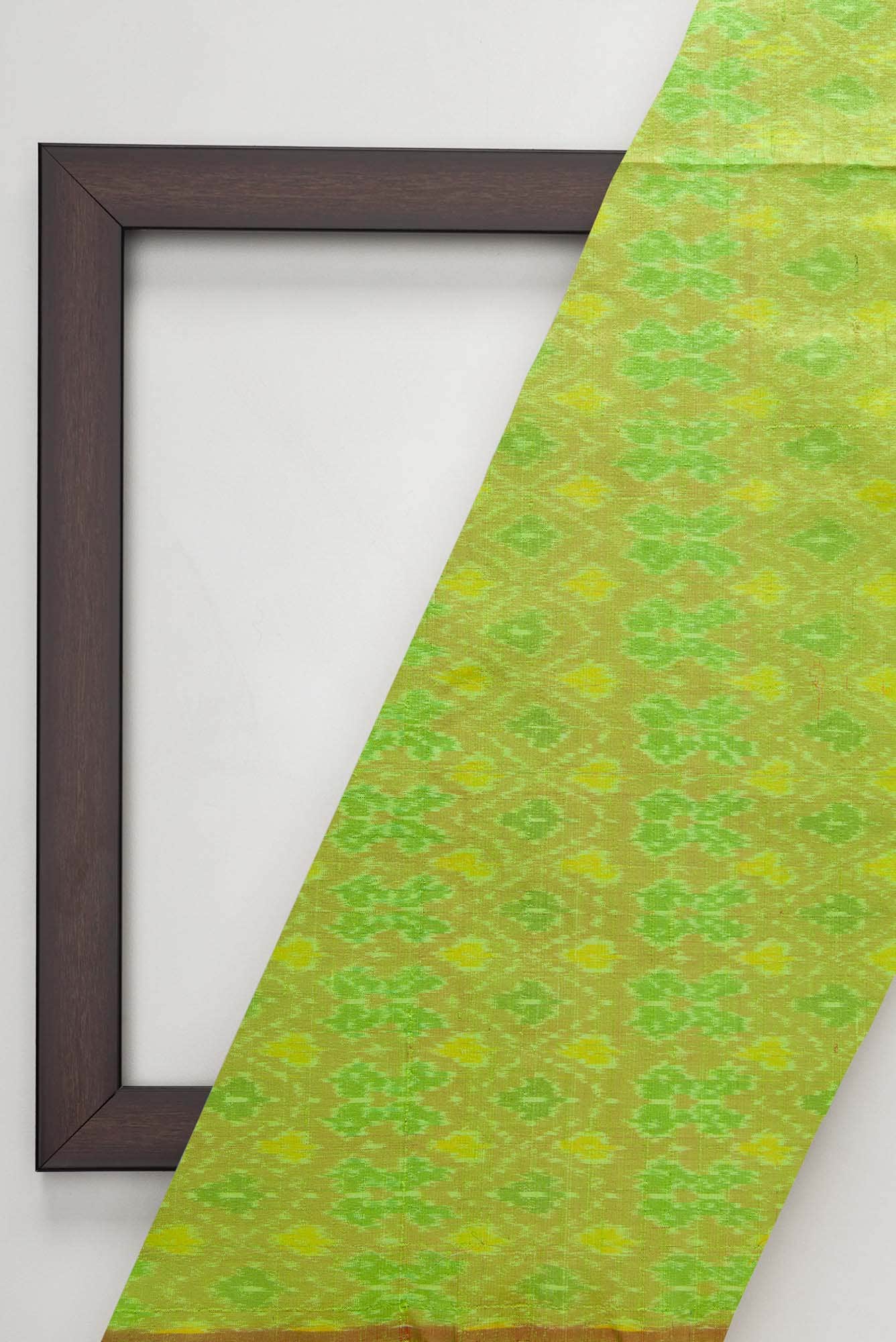 Parrot Green Raw Silk Dress Material