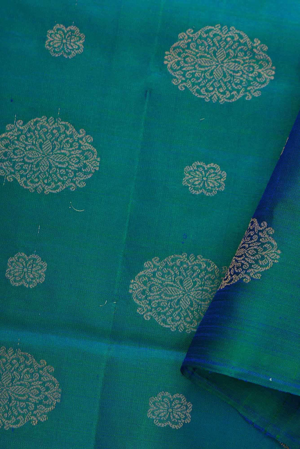 Peacock Blue Kanchipuram Silk Dress Material