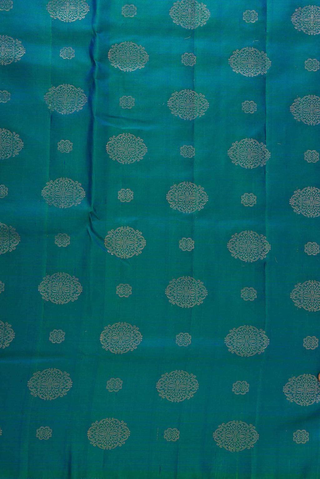 Peacock Blue Kanchipuram Silk Dress Material