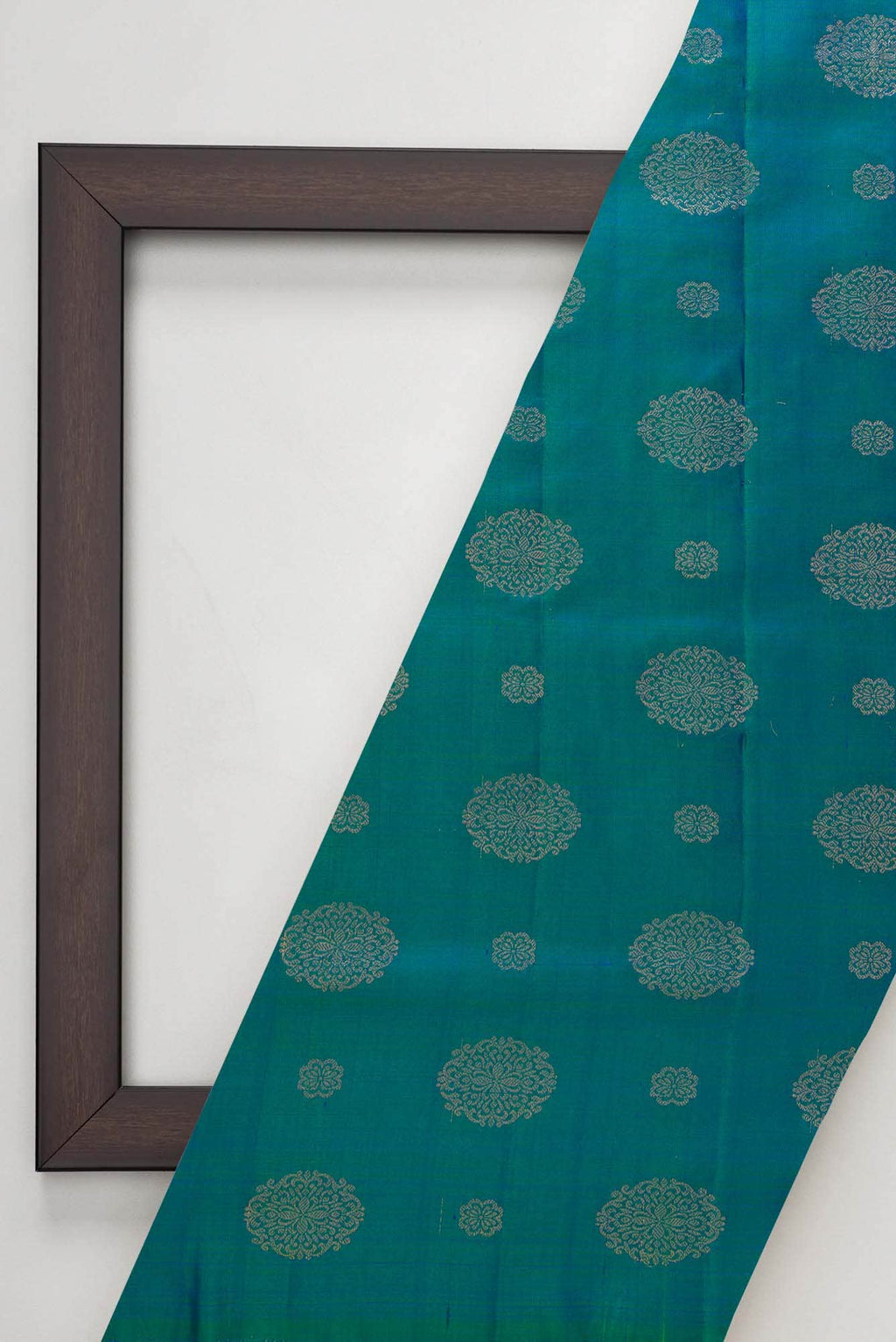 Peacock Blue Kanchipuram Silk Dress Material
