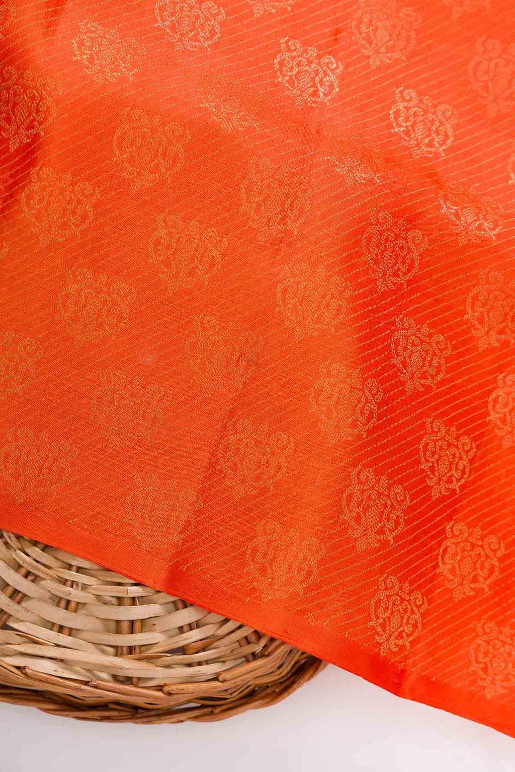 Orange Kanchipuram Silk Dress Material