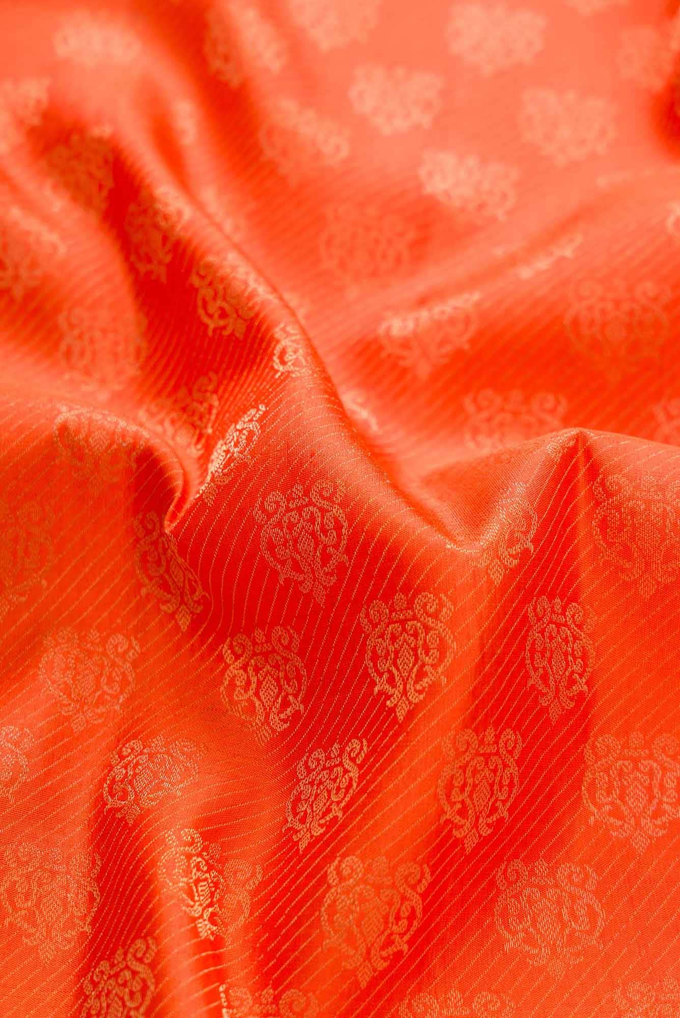 Orange Kanchipuram Silk Dress Material