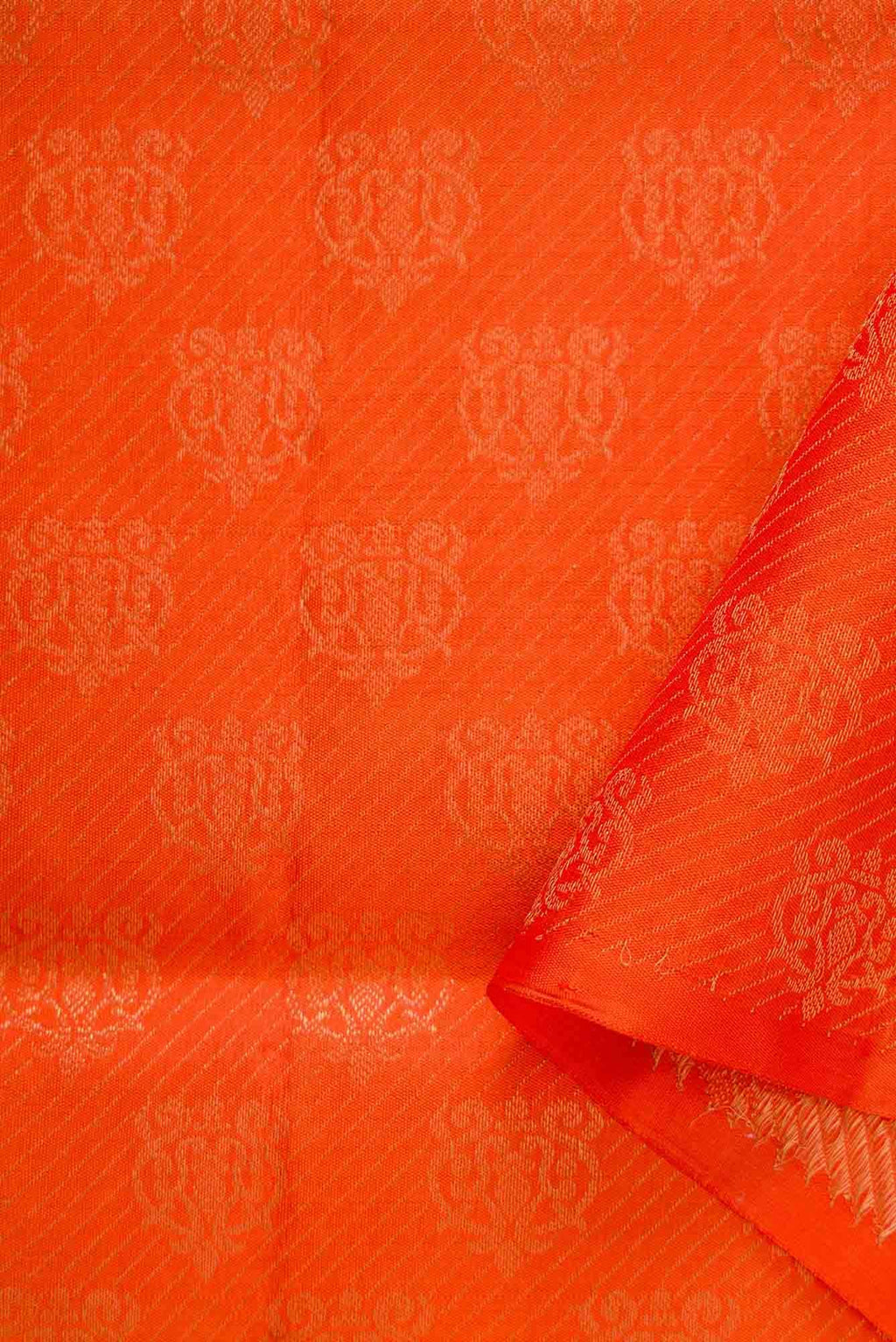 Orange Kanchipuram Silk Dress Material