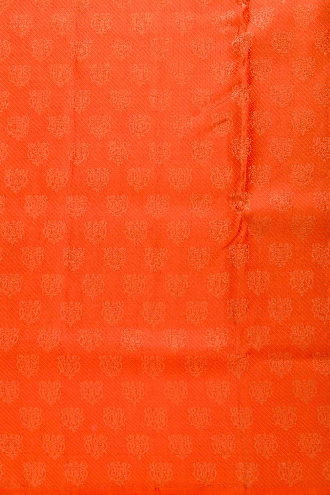 Orange Kanchipuram Silk Dress Material