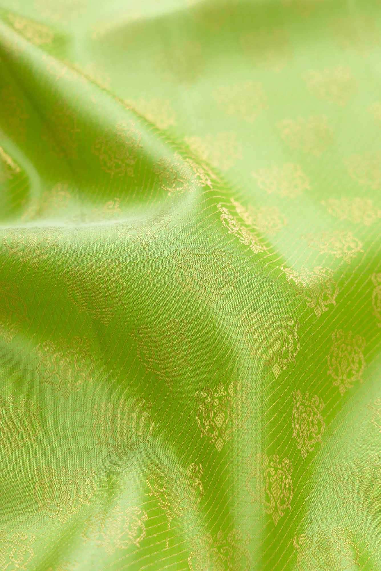 Pista Green Kanchipuram Silk Dress Material