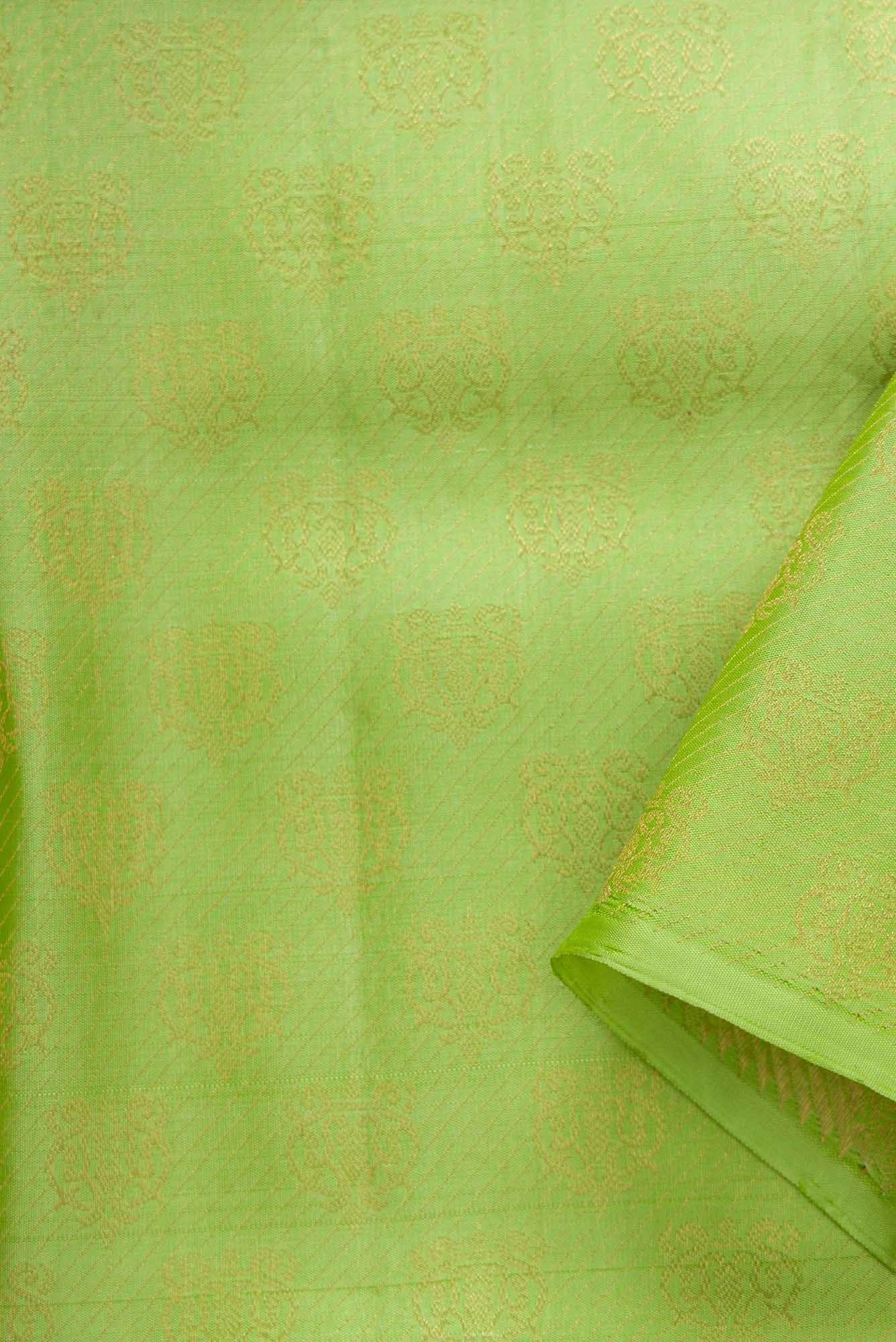 Pista Green Kanchipuram Silk Dress Material