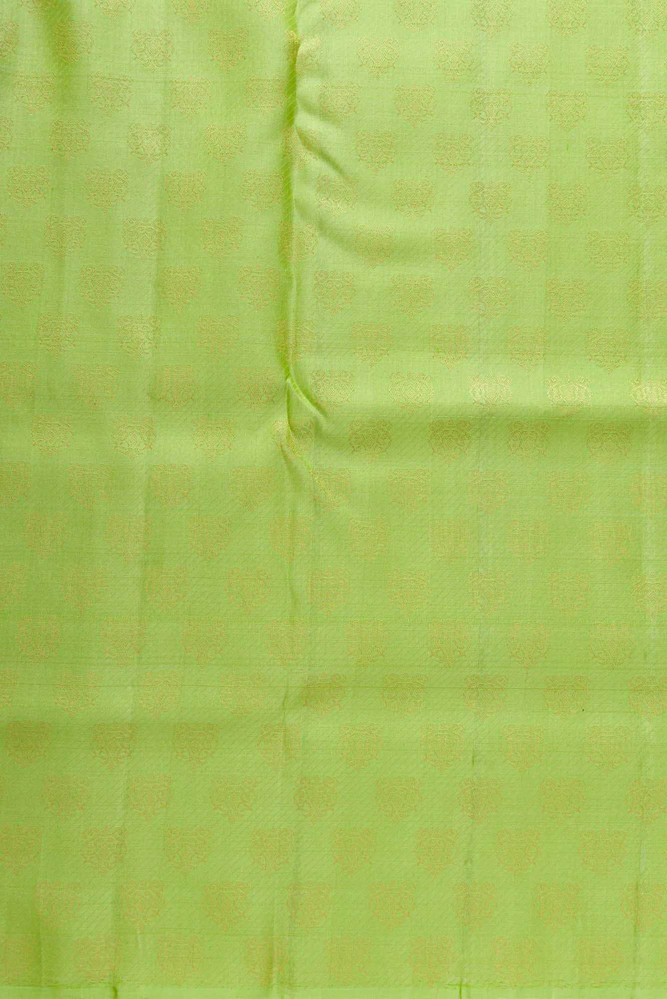 Pista Green Kanchipuram Silk Dress Material