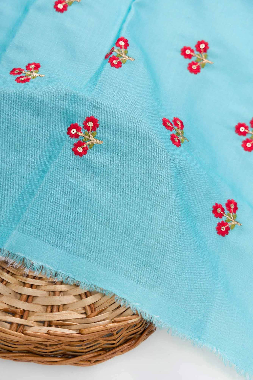Sky Blue Linen Dress Material