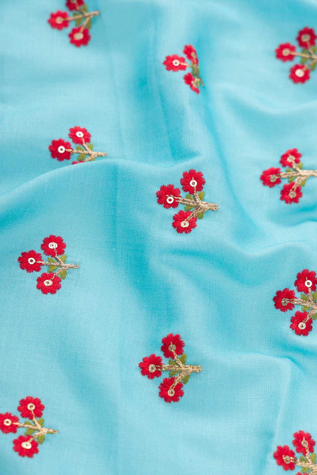 Sky Blue Linen Dress Material