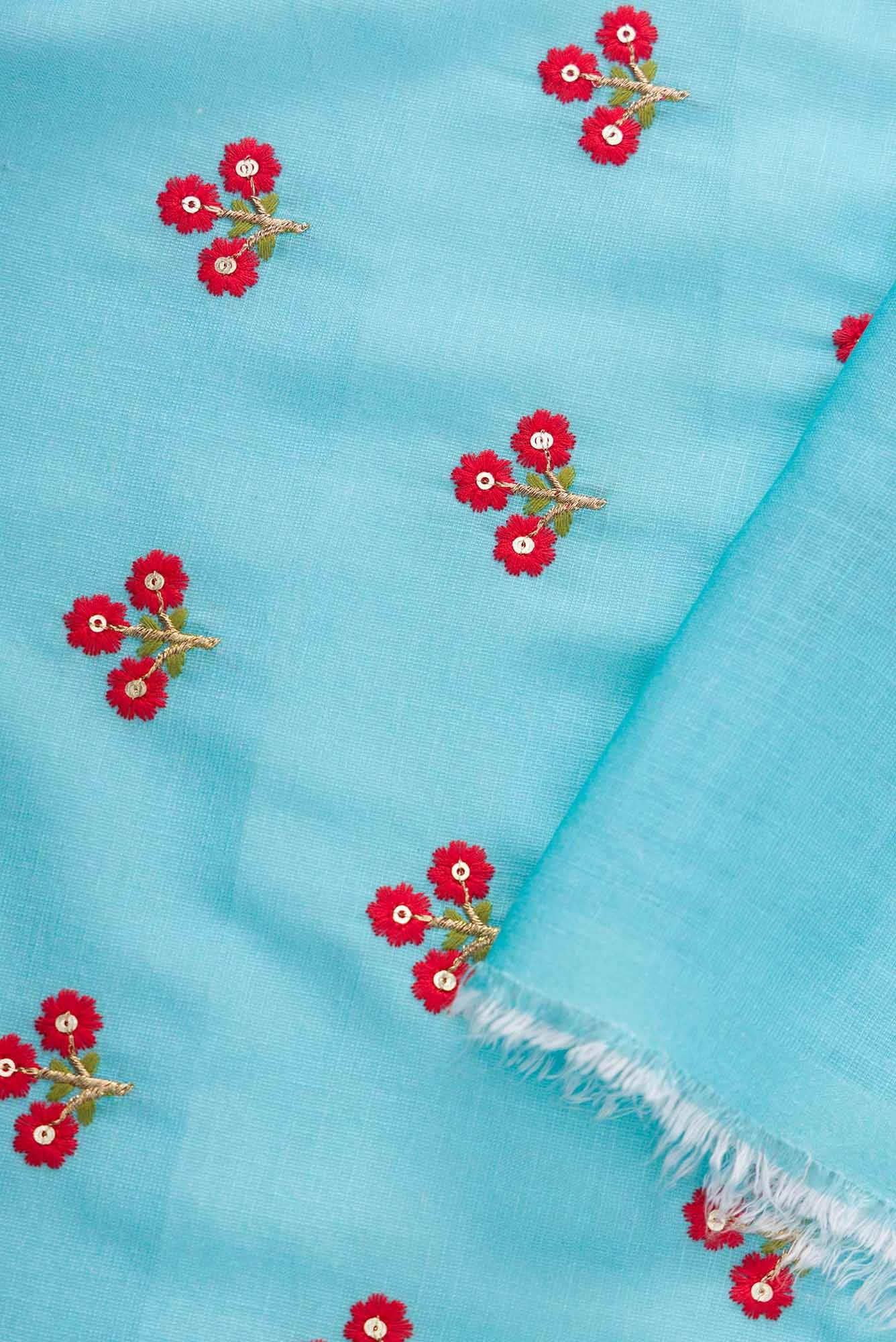 Sky Blue Linen Dress Material